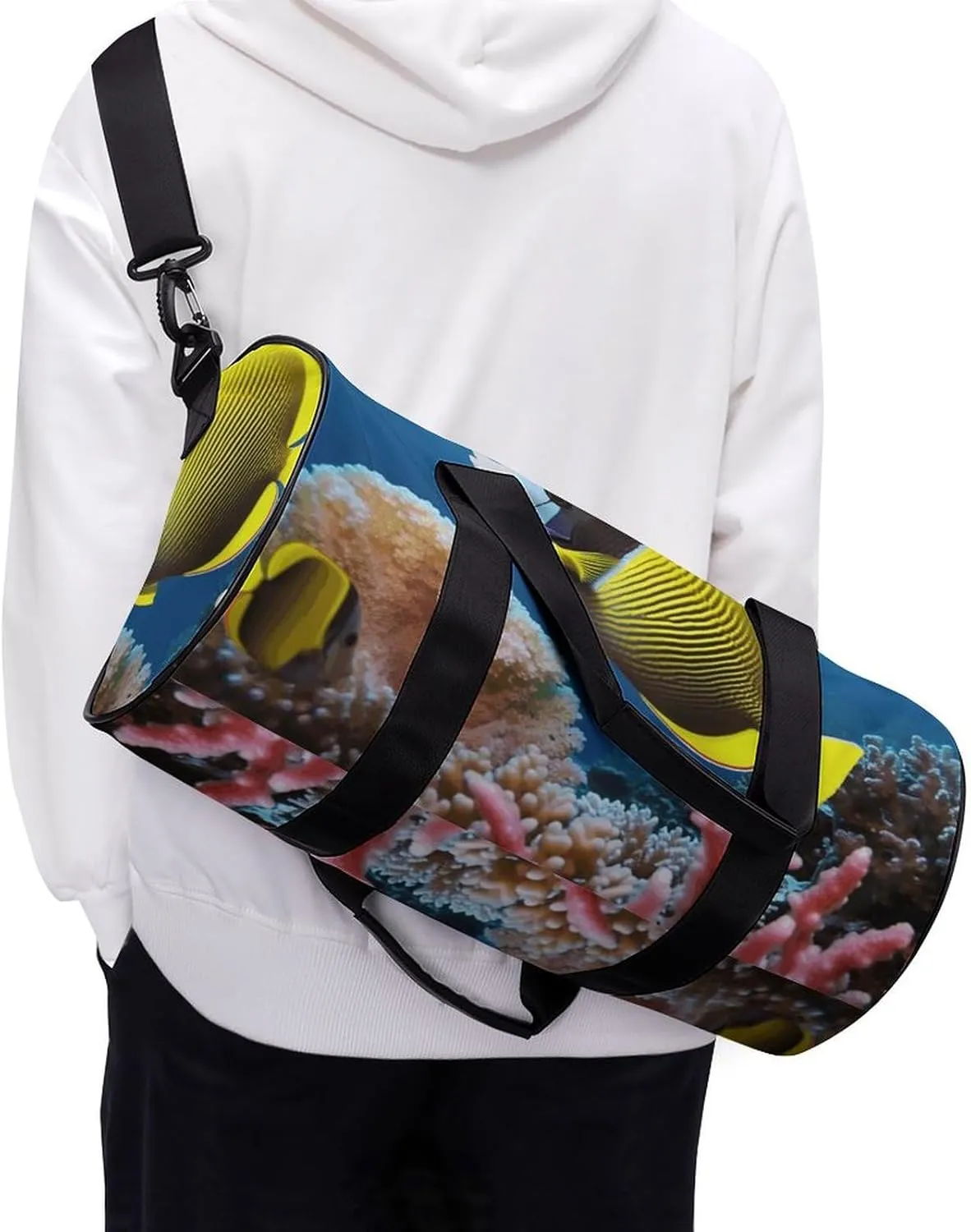 Travel Duffel Bag for Men And Women,Tropical Fish Waterproof Sports Fitness Bag Portable Travel Duffel Bag