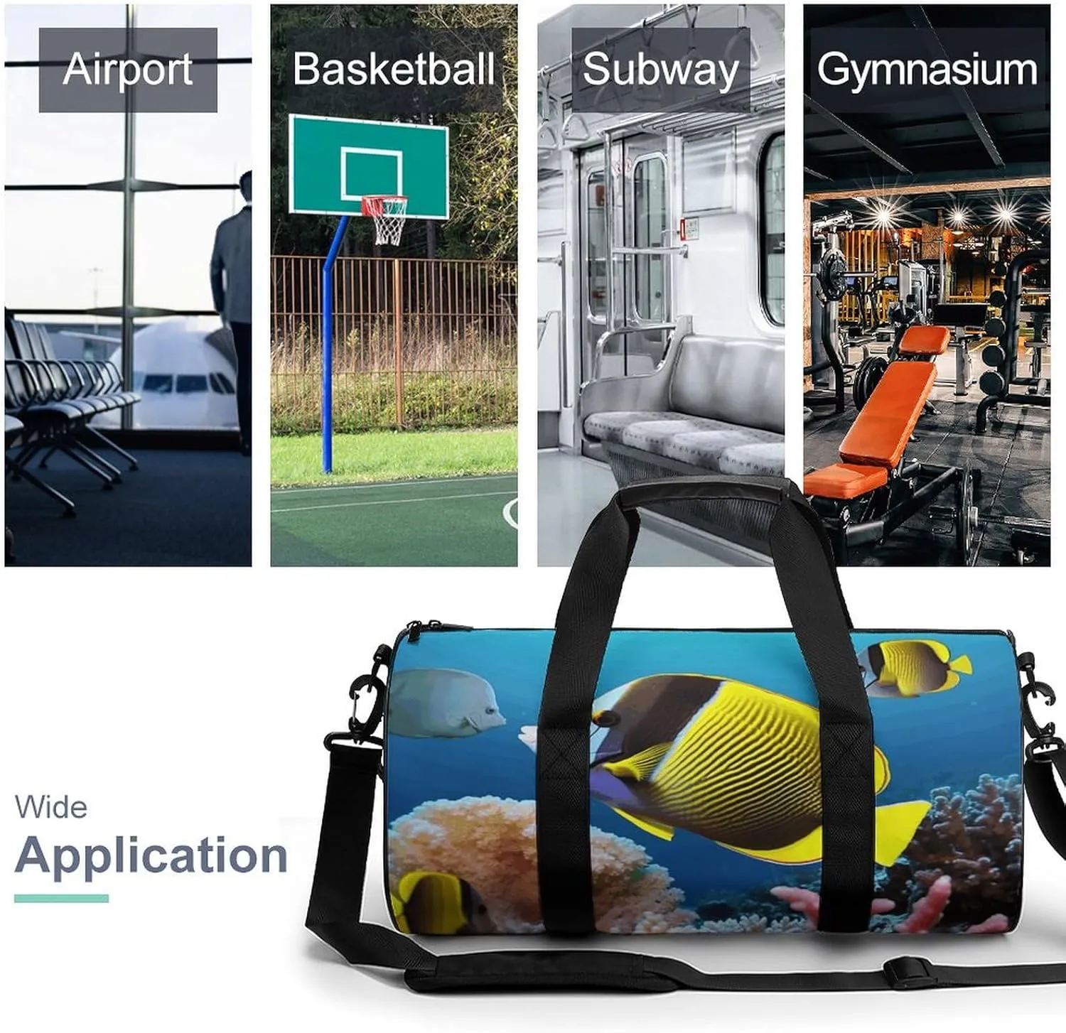 Travel Duffel Bag for Men And Women,Tropical Fish Waterproof Sports Fitness Bag Portable Travel Duffel Bag