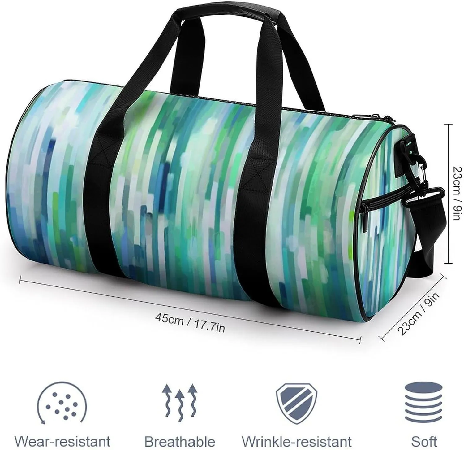 Travel Duffel Bag for Men And Women,White Stripe Image Waterproof Sports Fitness Bag Portable Travel Duffel Bag