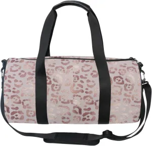 Travel Duffle Bag for Men Women, Leopard Rose Gold Large Travel Overnight Duffel Bag Unisex High Capacity Large Luggage Sports Gym Bag