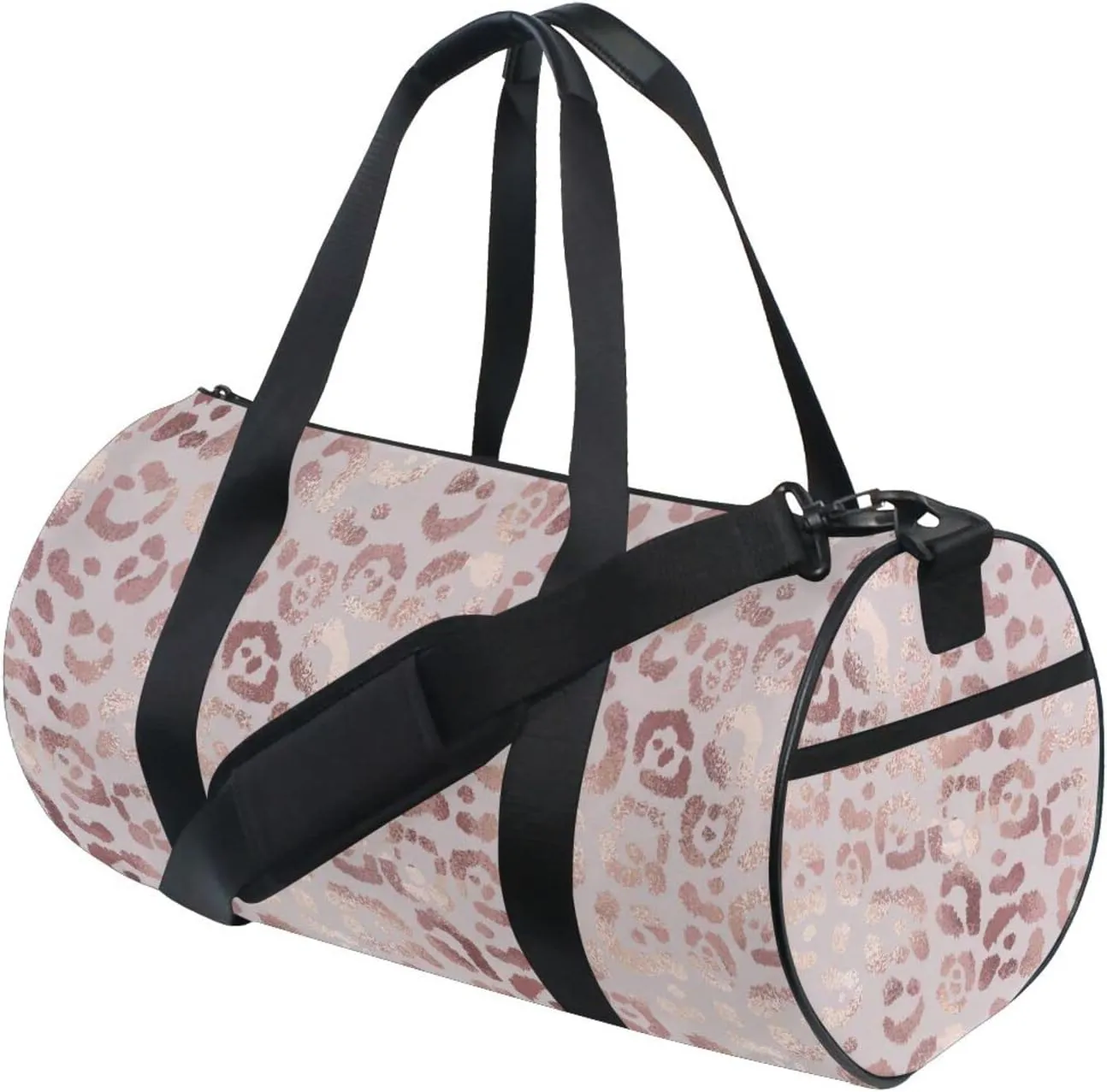 Travel Duffle Bag for Men Women, Leopard Rose Gold Large Travel Overnight Duffel Bag Unisex High Capacity Large Luggage Sports Gym Bag