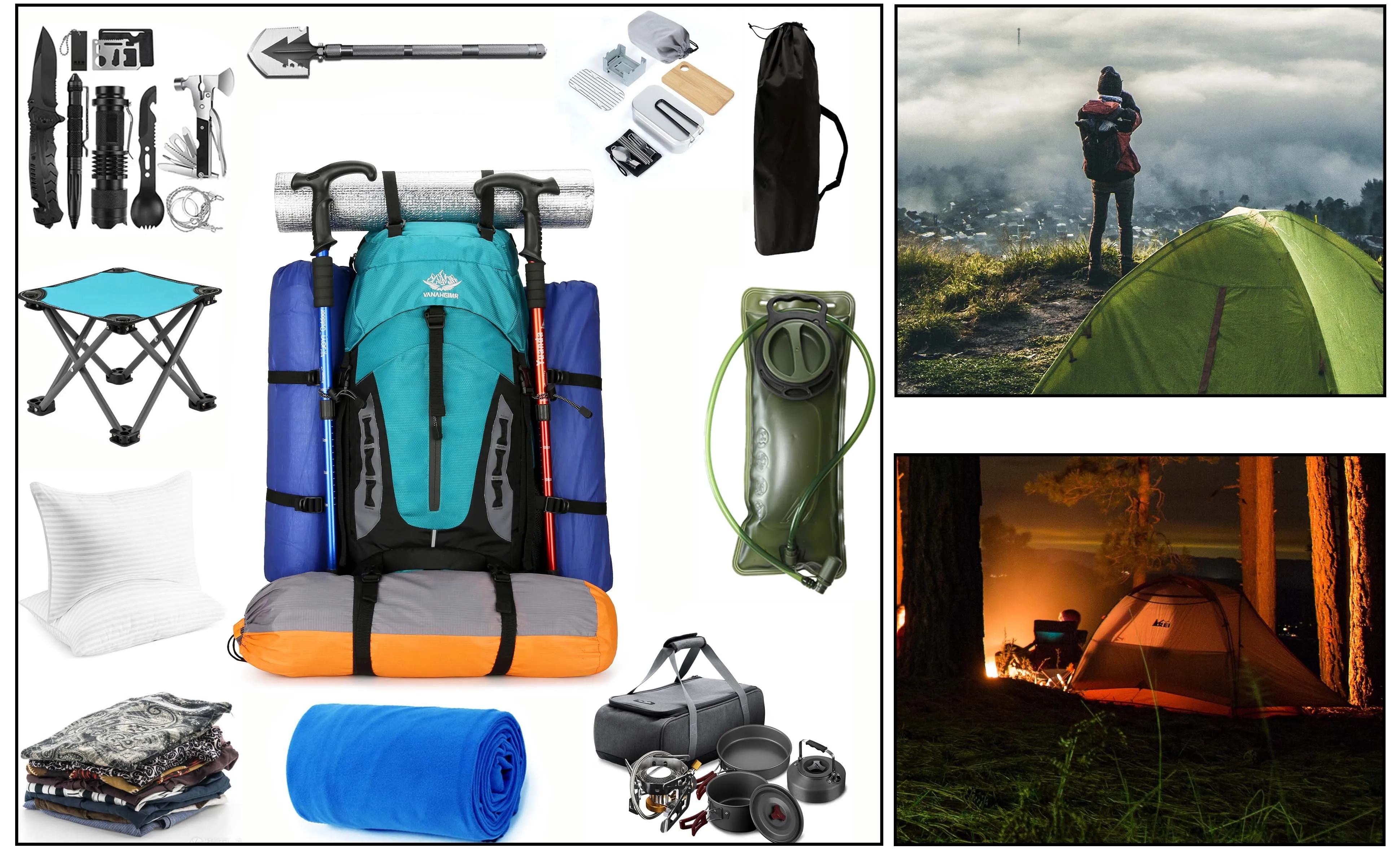 TrekMate 60L Waterproof Travel Backpack with Rain Cover - Perfect for Hiking and Camping for Men and Women