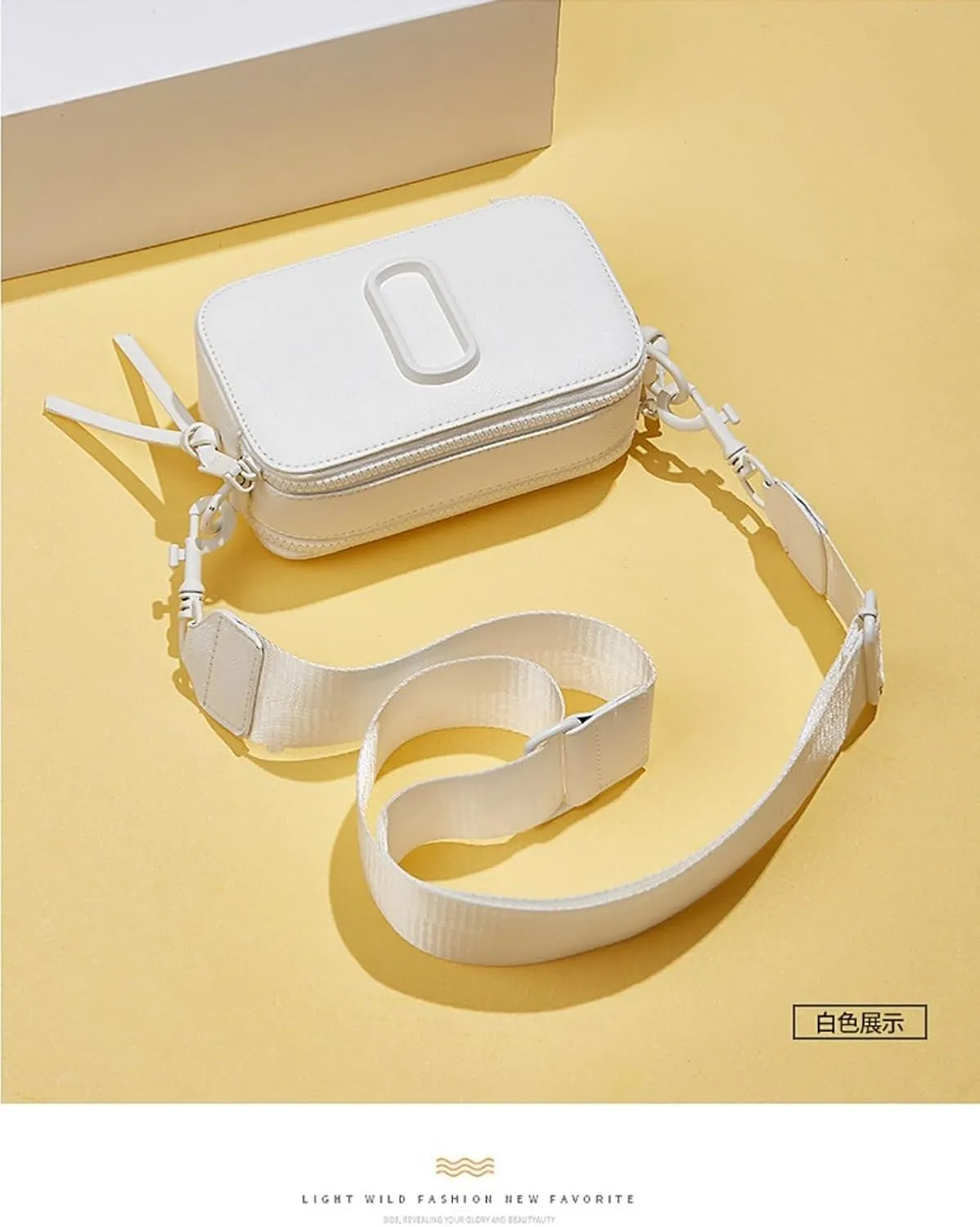 Trendy 2025 Snapshot Crossbody Bag for Women - Small Thick Strap Multi-Functional Clutch & Shoulder Bag Purse, Beige
