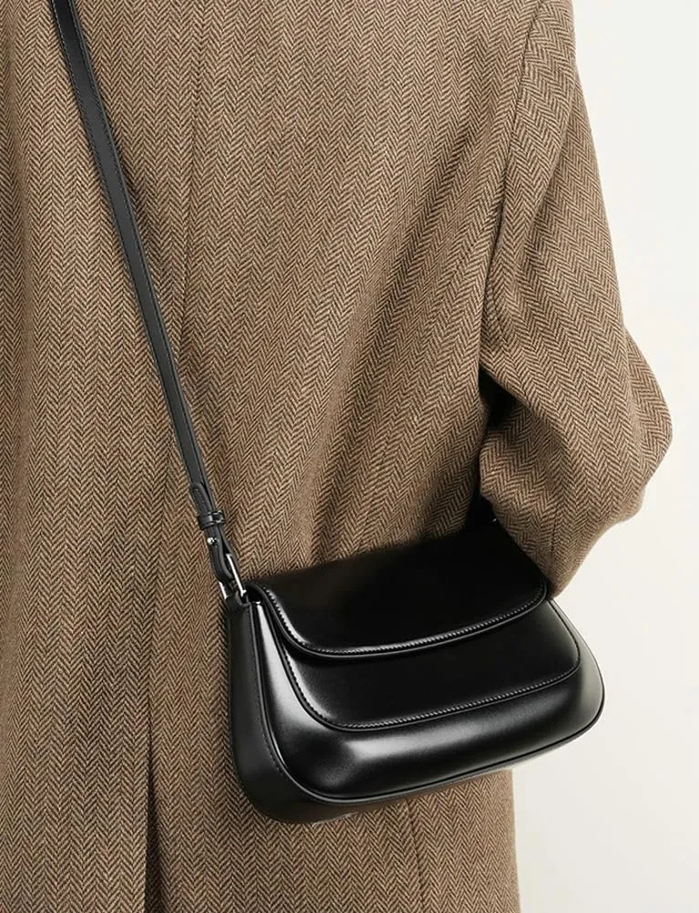 Trendy Genuine Leather Crossbody Bag for Women Small Y2k Tote Purse Shoulder Satchel Ladies Casual Handbags