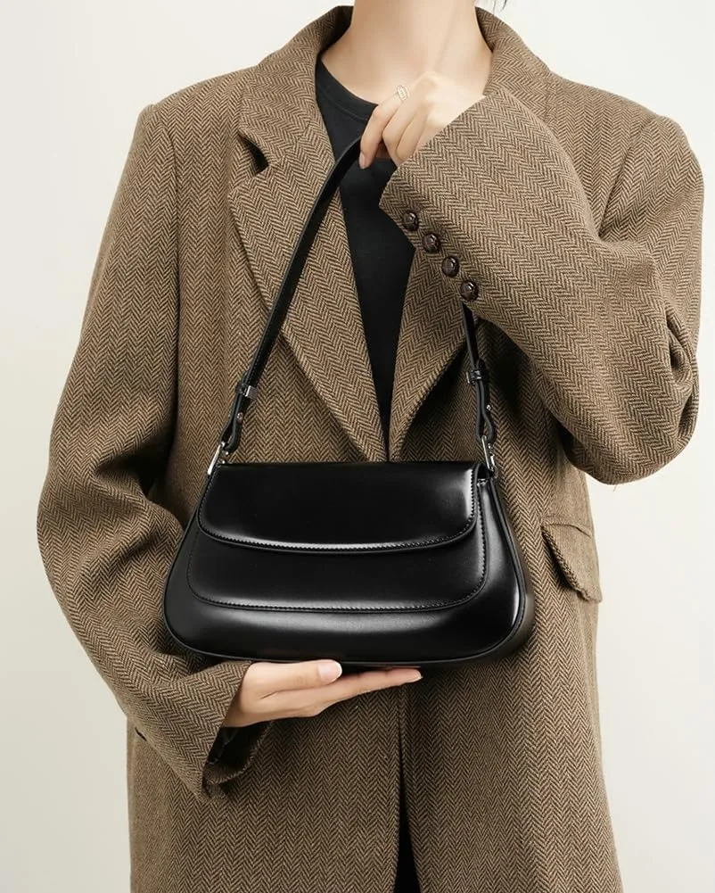 Trendy Genuine Leather Crossbody Bag for Women Small Y2k Tote Purse Shoulder Satchel Ladies Casual Handbags