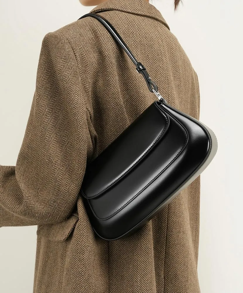 Trendy Genuine Leather Crossbody Bag for Women Small Y2k Tote Purse Shoulder Satchel Ladies Casual Handbags