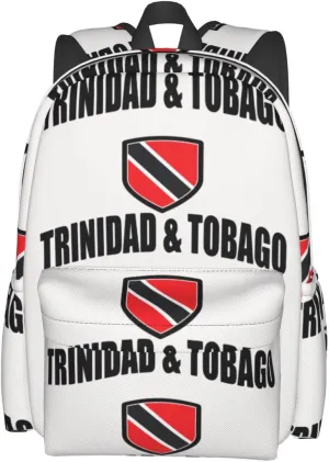 Trinidad Tobago Sport With Patriotic Flag Casual Backpack Large Capacity Travel Backpacks Laptop Daypack Commuter Rucksack Adjustable Strap Sports Bags for Hiking Biking