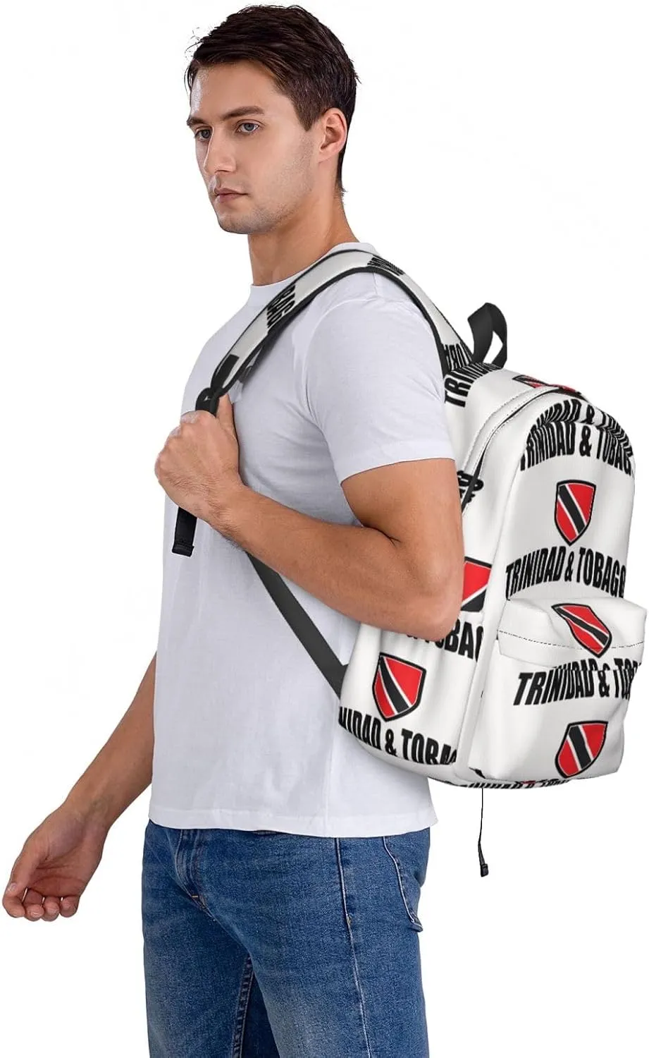 Trinidad Tobago Sport With Patriotic Flag Casual Backpack Large Capacity Travel Backpacks Laptop Daypack Commuter Rucksack Adjustable Strap Sports Bags for Hiking Biking
