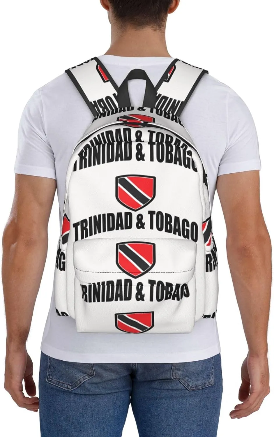 Trinidad Tobago Sport With Patriotic Flag Casual Backpack Large Capacity Travel Backpacks Laptop Daypack Commuter Rucksack Adjustable Strap Sports Bags for Hiking Biking