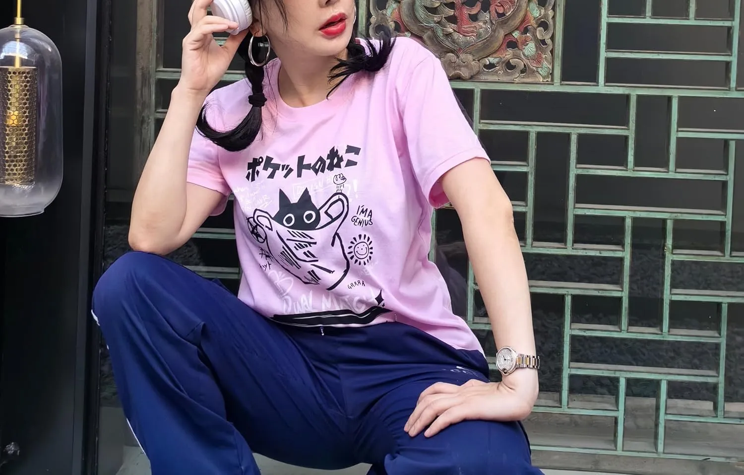 Unisex Cartoon T-Shirts Harajuku Kawaii Cat Letter Printed Short Sleeve Tees Couple Loose Clothes Y2K Tops