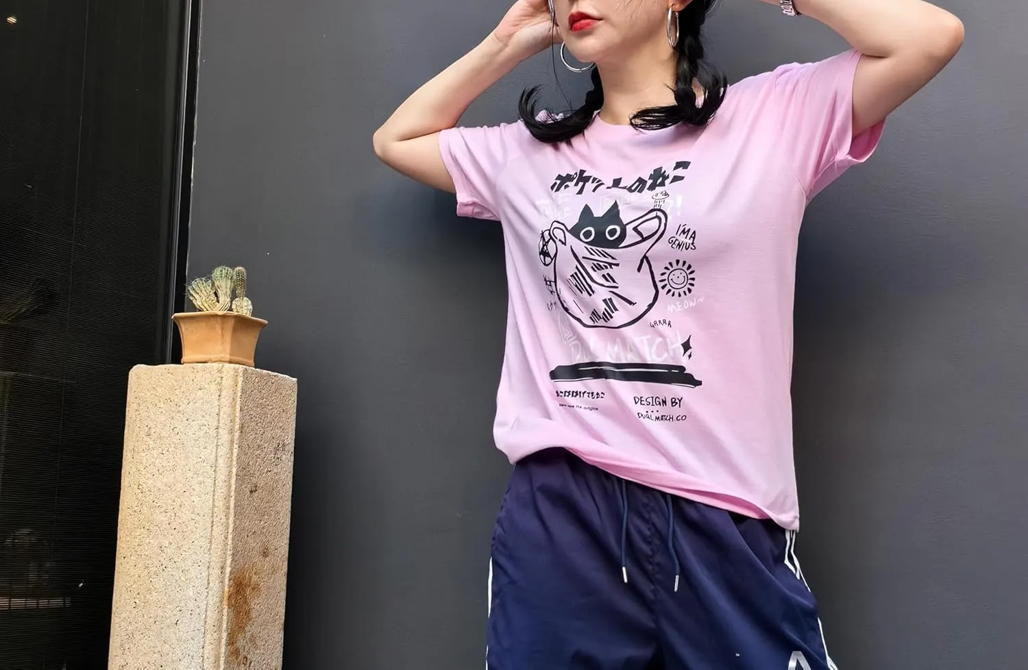 Unisex Cartoon T-Shirts Harajuku Kawaii Cat Letter Printed Short Sleeve Tees Couple Loose Clothes Y2K Tops
