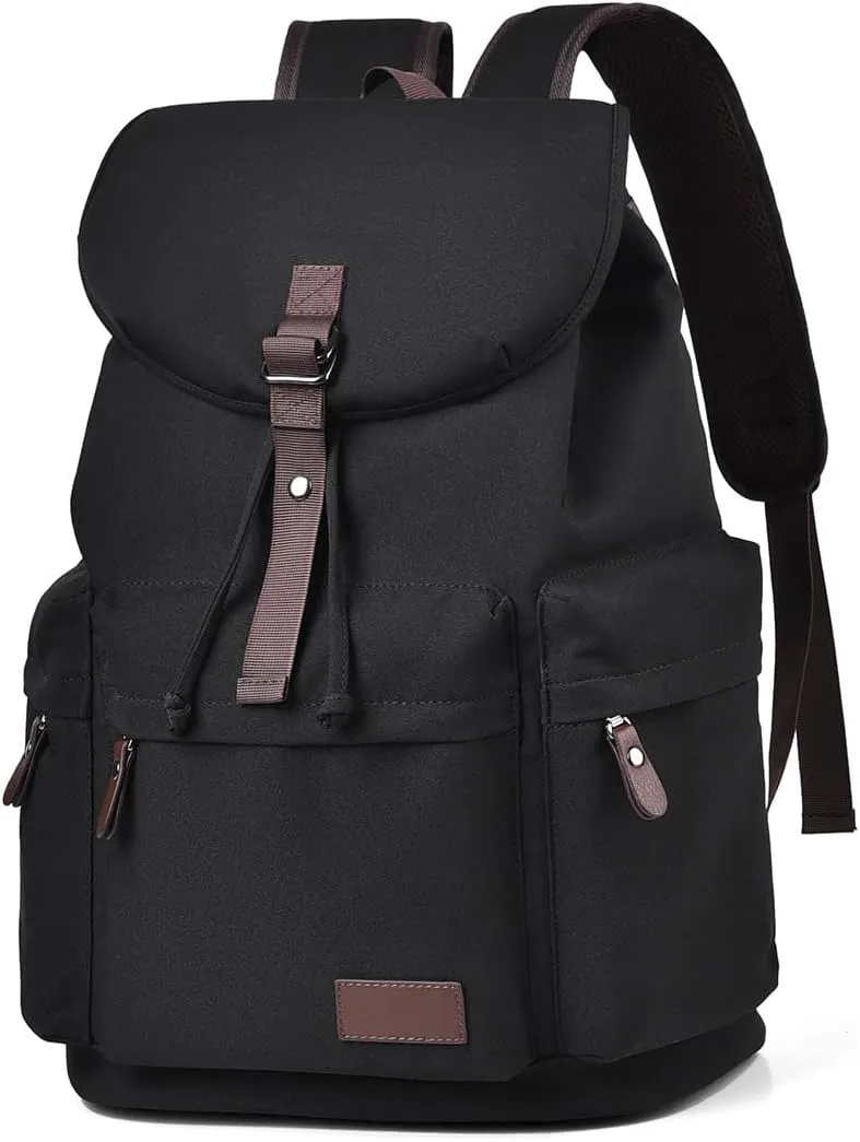 Unisex College Backpack, Retro Vintage Casual Daypack, Large-Capacity Travel Hiking Bag(Black)