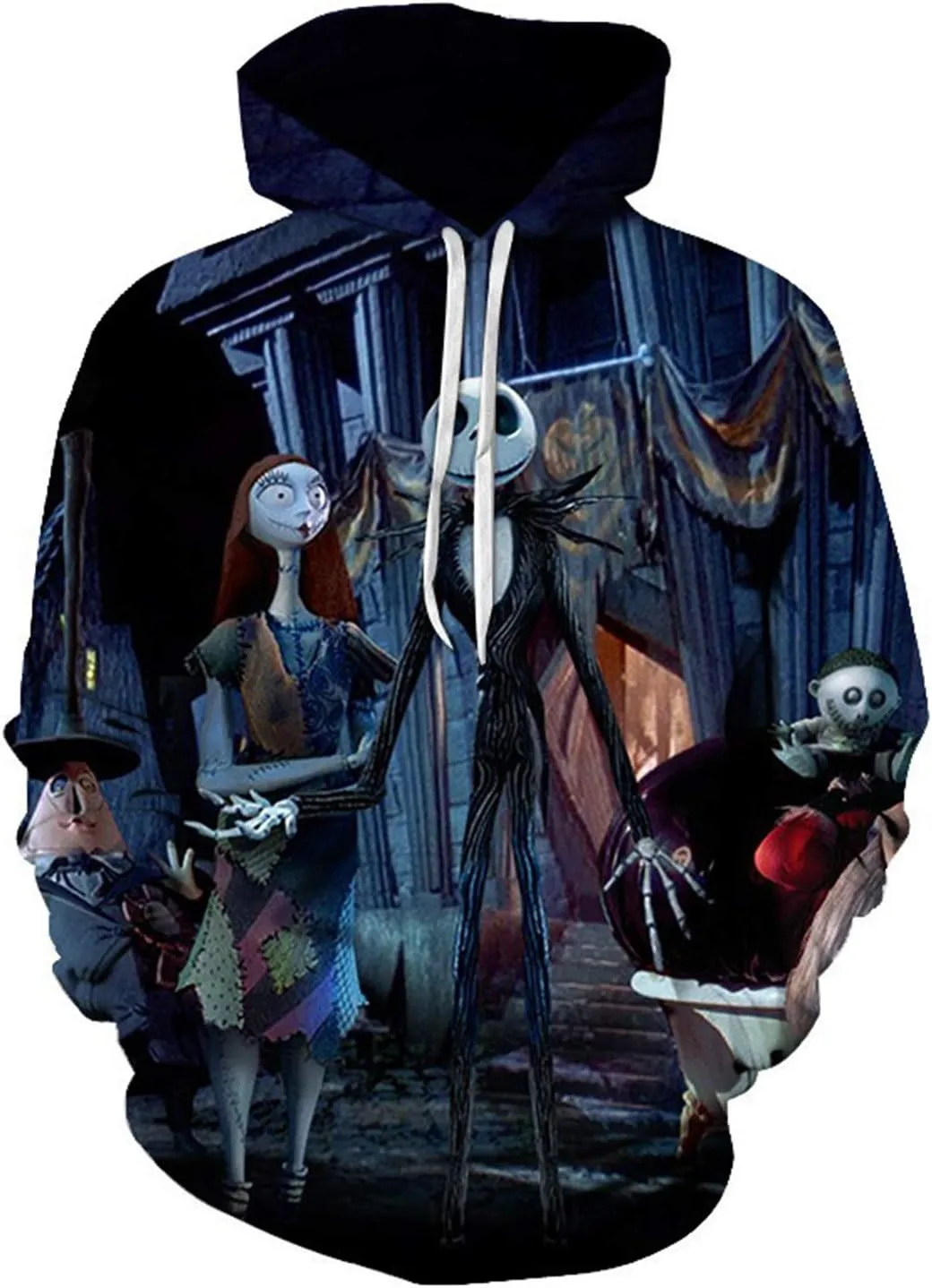 Unisex Jack Sally Hoodies Christmas Sweatshirts Halloween Cosplay Costume Casual Printed Coat Tops