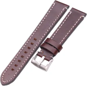 Universal Strap,Leather Watchbands 18mm 20mm 22mm 24mm Black Dark Brown Women Men Cowhide Watch Band Strap Belt with Buckle