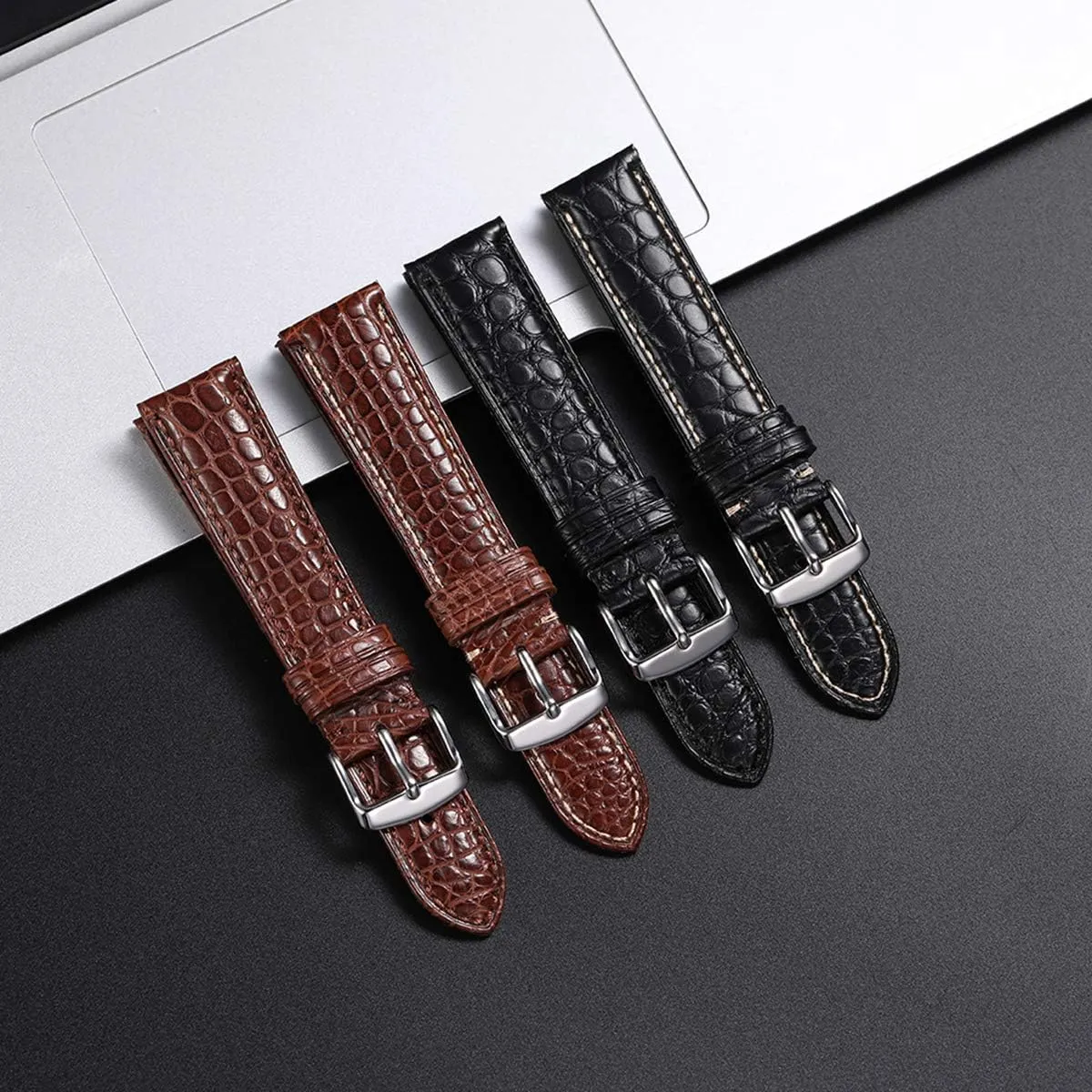 Universal Strap,Watch Band Leather Pin Buckle Watch Strap Crocodile Skin Watch Band 18mm 19mm 20mm 21mm 22mm