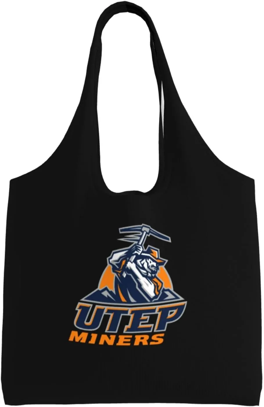 Utep Miners Canvas Tote Bags Women'S Large-Capacity Bag
