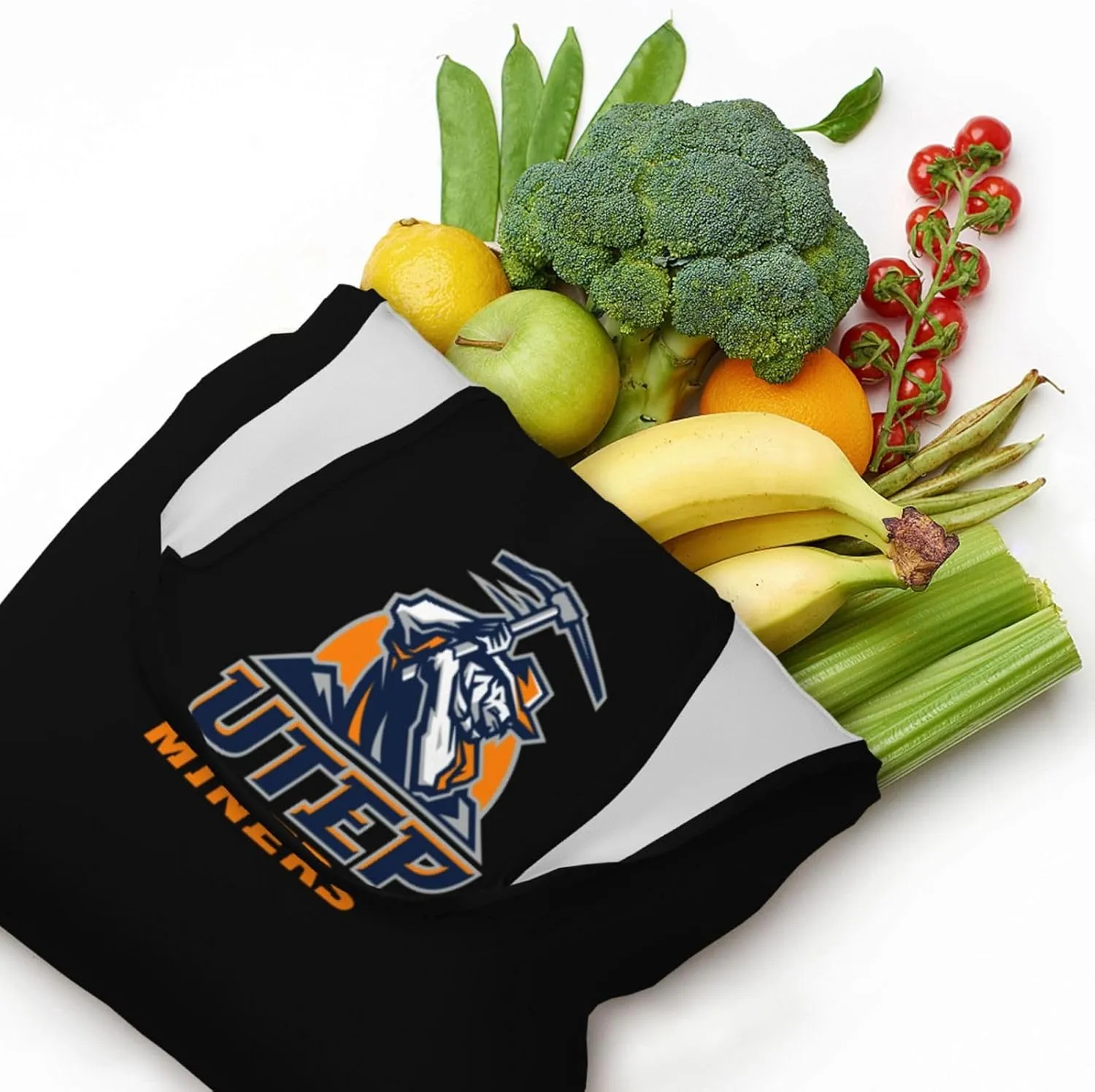 Utep Miners Canvas Tote Bags Women'S Large-Capacity Bag