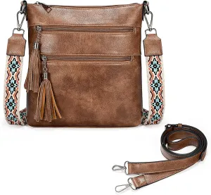 UTO Crossbody Bags for Women Trendy Leather Designer Cell Phone Multi Pocket Cross Body Purses Shoulder Handbag Ladies