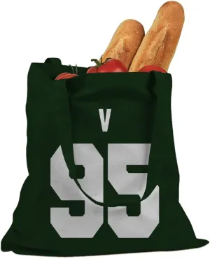 V 95 Large Forest Green Canvas Tote Bag