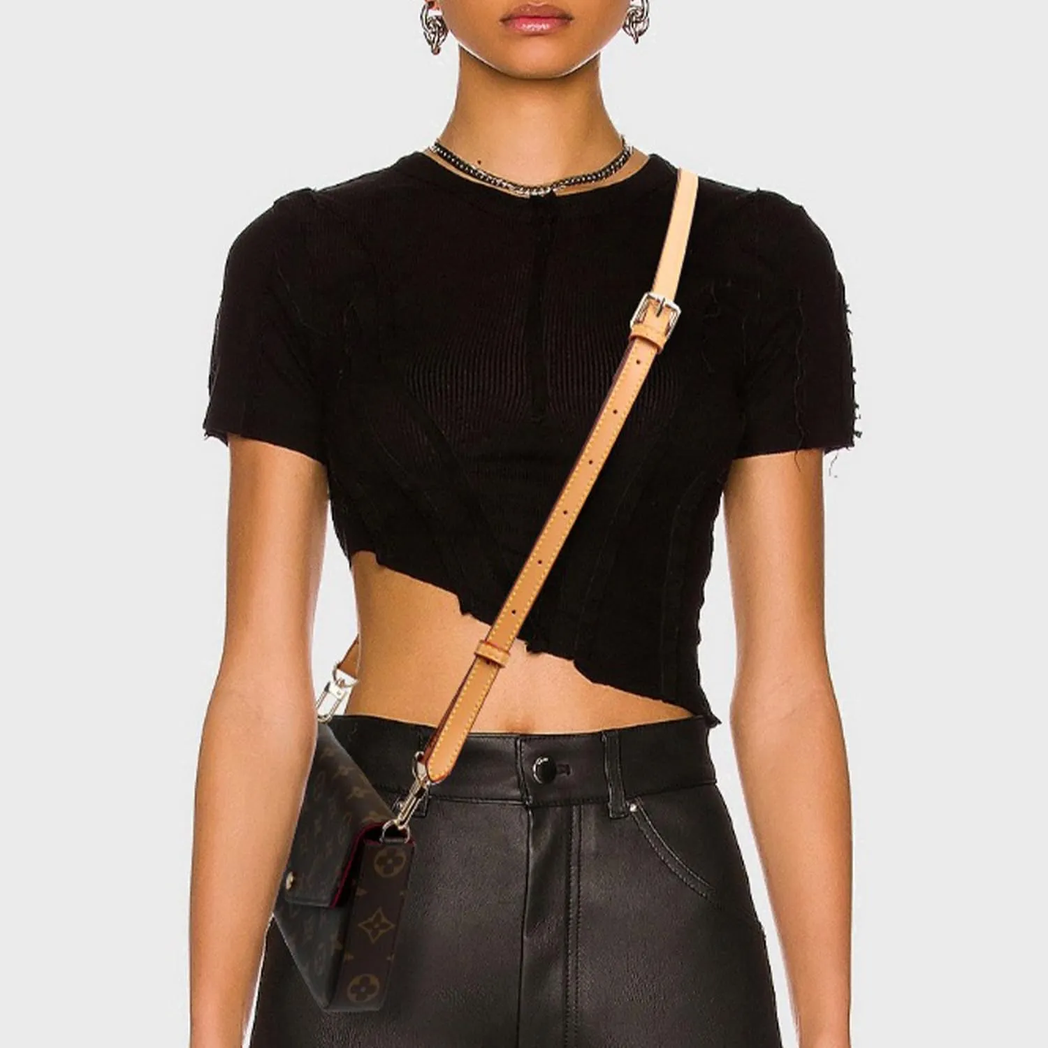 Vachetta Leather Adjustable Crossbody Strap for Leather Shoulder Strap Belt Replacement Suitable for L V Handbags