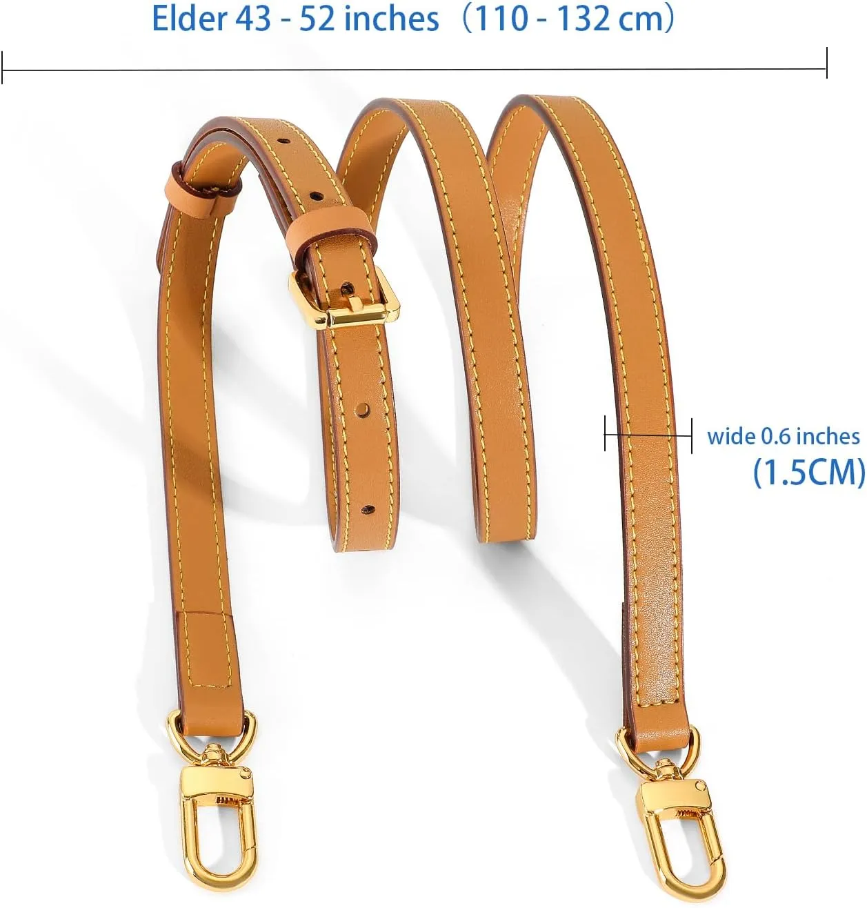 Vachetta Leather Adjustable Crossbody Strap for Leather Shoulder Strap Belt Replacement Suitable for L V Handbags