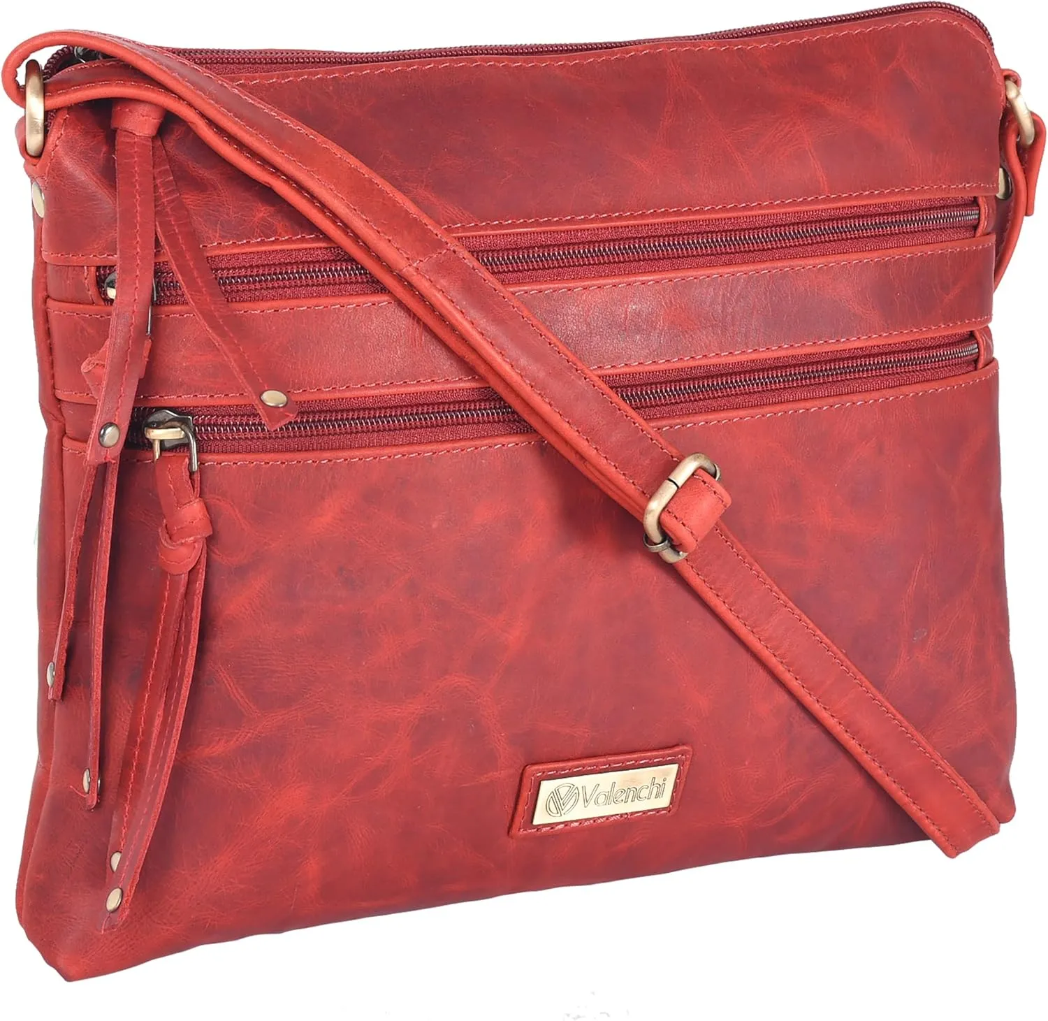VALENCHI Women's Crossbody Handbags - Premium Leather Bags for Women - Everyday Purse with Adjustable Strap - Ladies Bag
