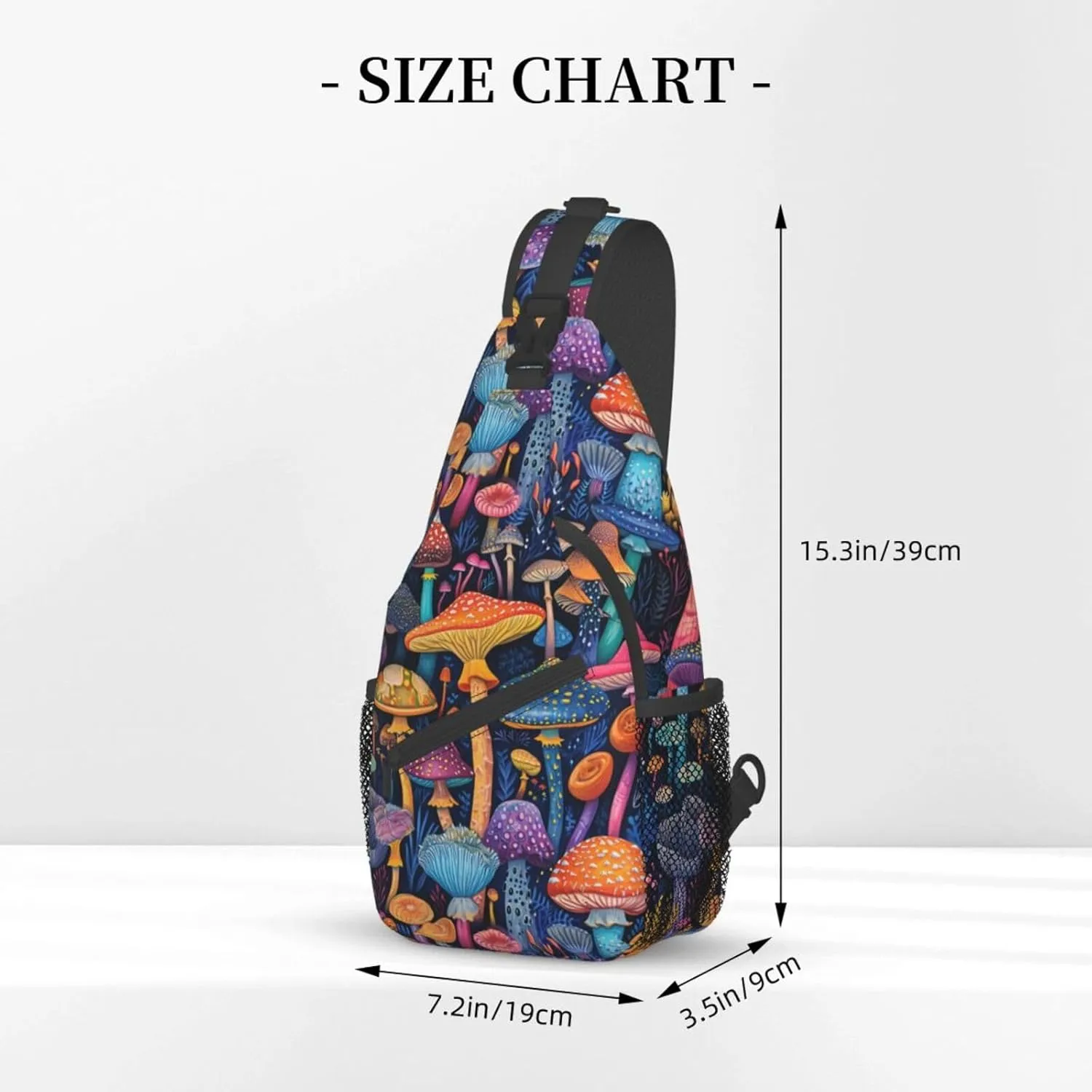 Various-Cartoon Mushrooms Pattern Sling Backpack Hiking Backpack Crossbody Bag Sports Lightweight And waterproof Chest Bag Shoulder Bag For Women Men