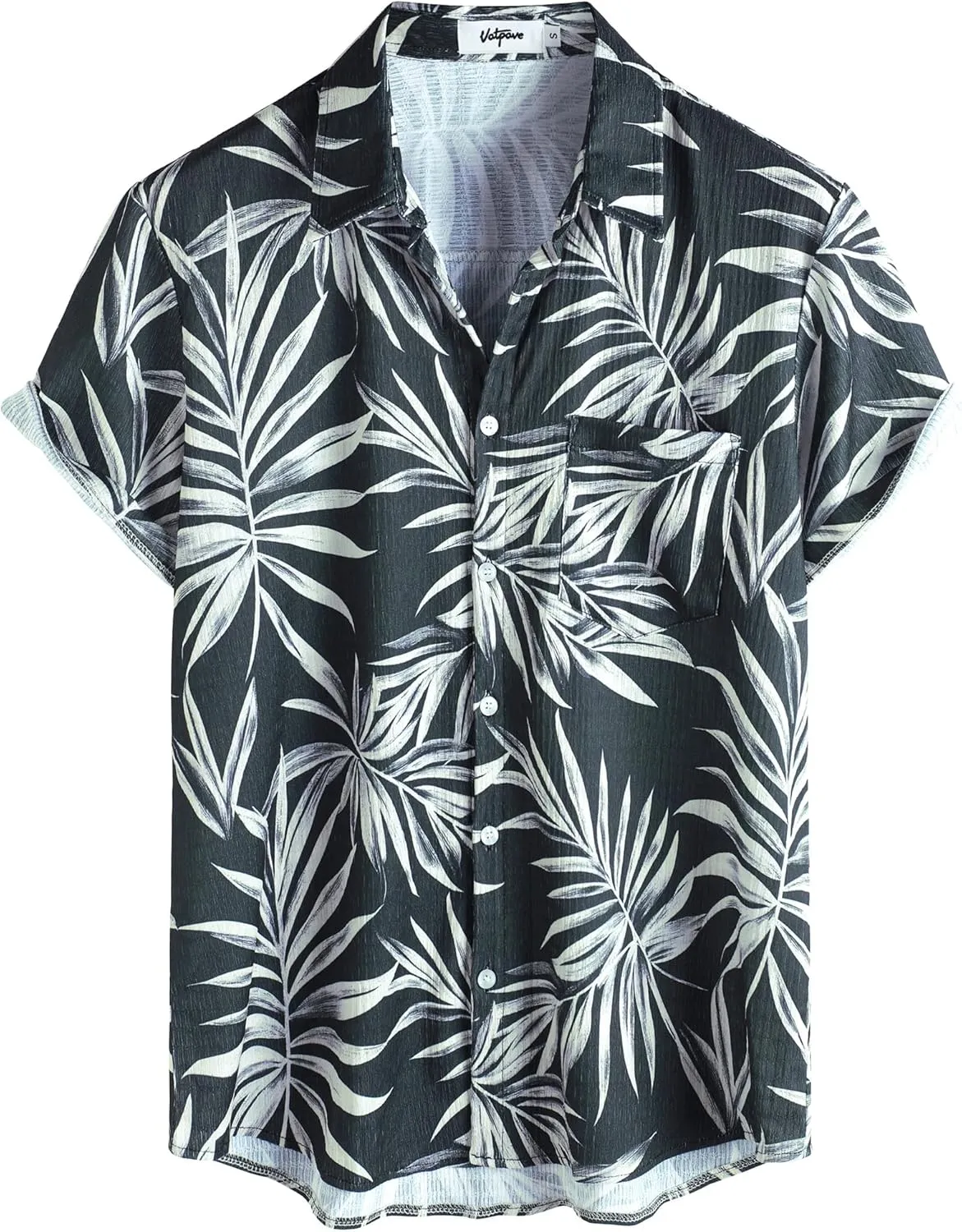 VATPAVE Mens Summer Striped Shirts Button Down Short Sleeve Vintage Beach Hawaiian Shirts with Pocket