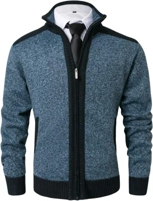 Vcansion Men's Classic Cardigan Sweaters Stand Collar Slim Fit Casual Knitted Sweater