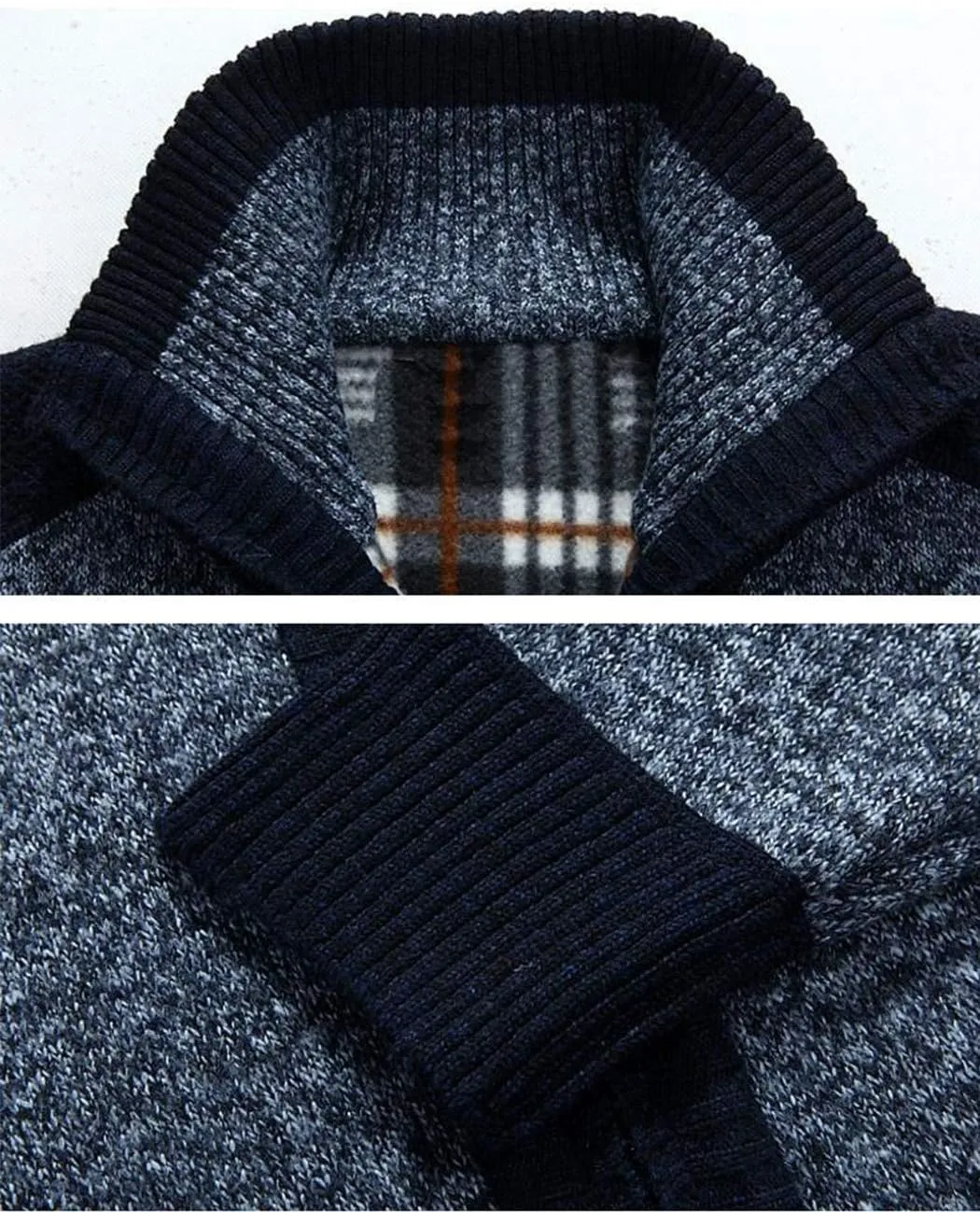 Vcansion Men's Classic Cardigan Sweaters Stand Collar Slim Fit Casual Knitted Sweater