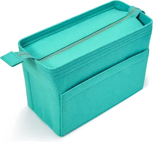 Vercord Felt Zipper Handbag Tote Purse Duffel Backpack Organizer Insert Lake Blue Medium