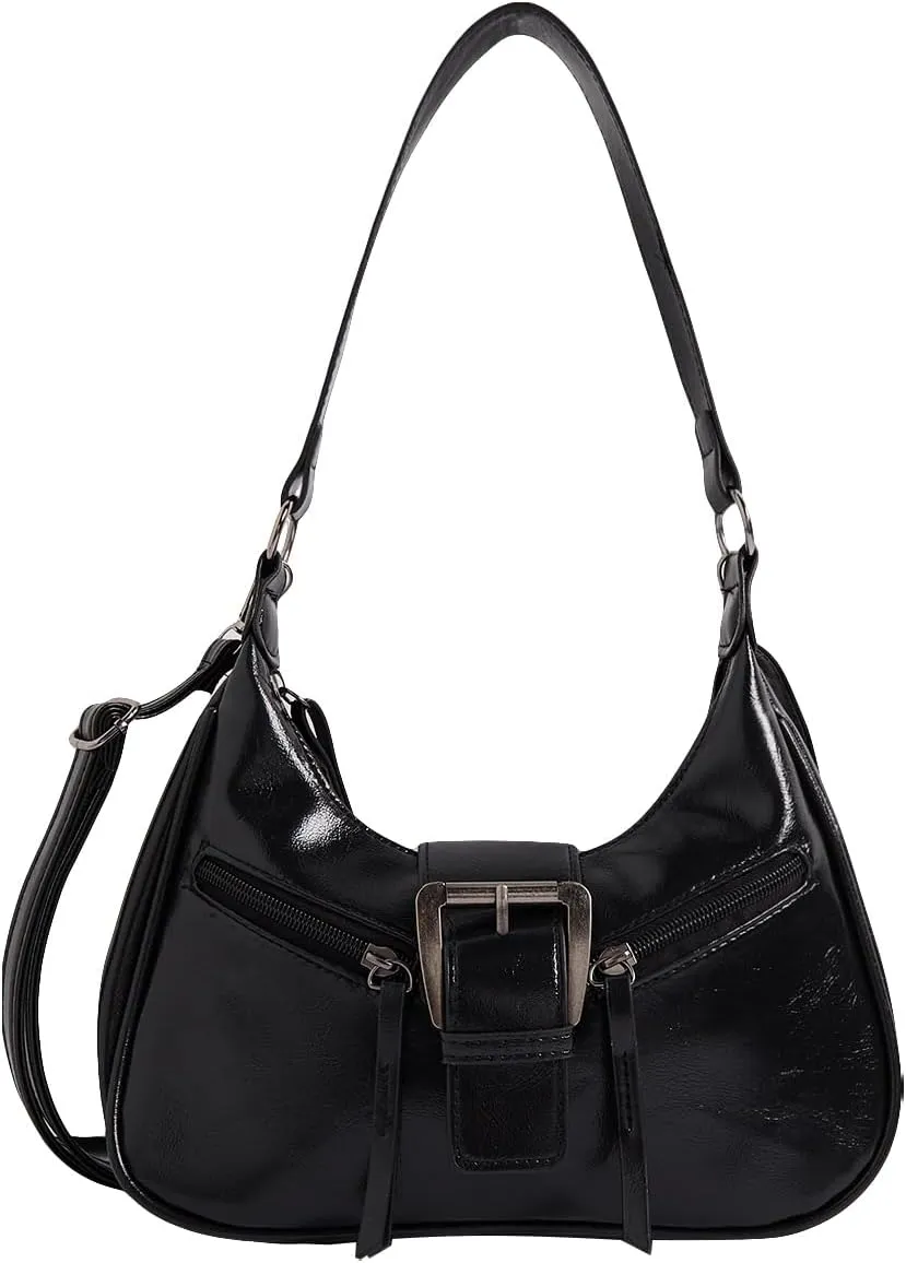 Verdusa Women's Vintage PU Leather Shoulder Bag Zipper Underarm Bags