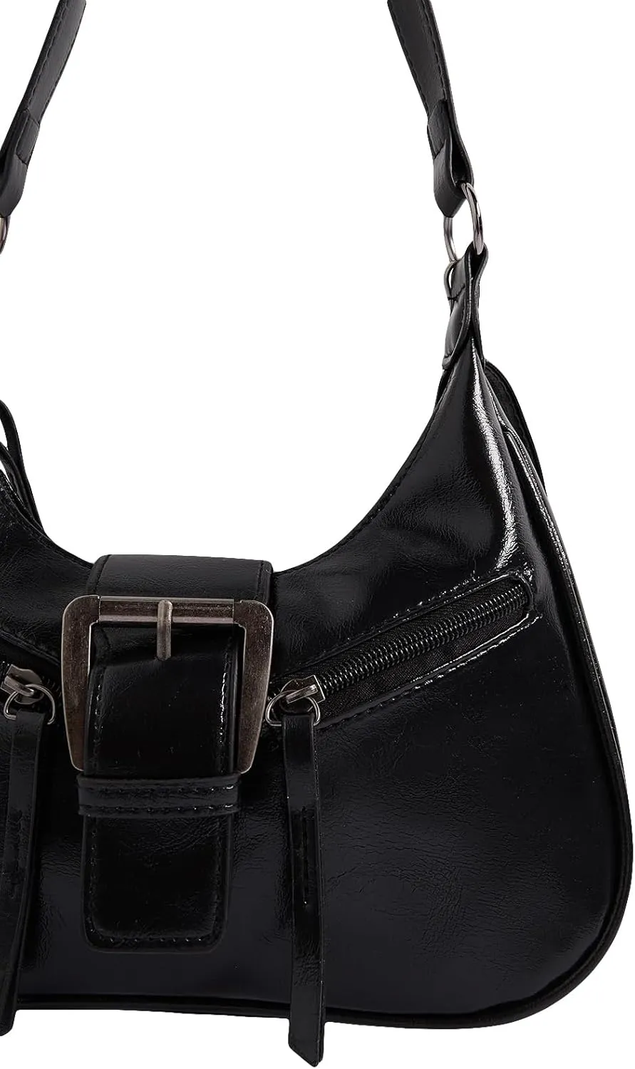 Verdusa Women's Vintage PU Leather Shoulder Bag Zipper Underarm Bags