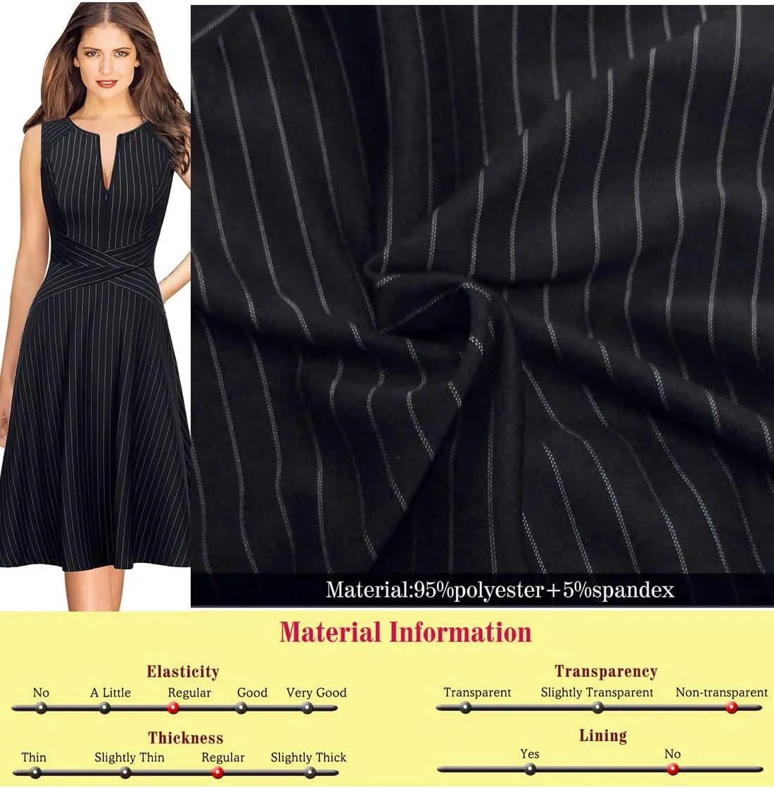 VFSHOW Womens Elegant Front Zipper Slim Work Business Office Party Cocktail Skater A-Line Dress