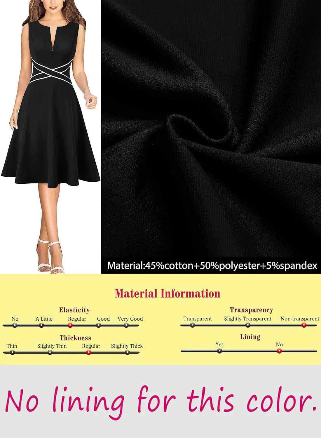 VFSHOW Womens Elegant Front Zipper Slim Work Business Office Party Cocktail Skater A-Line Dress
