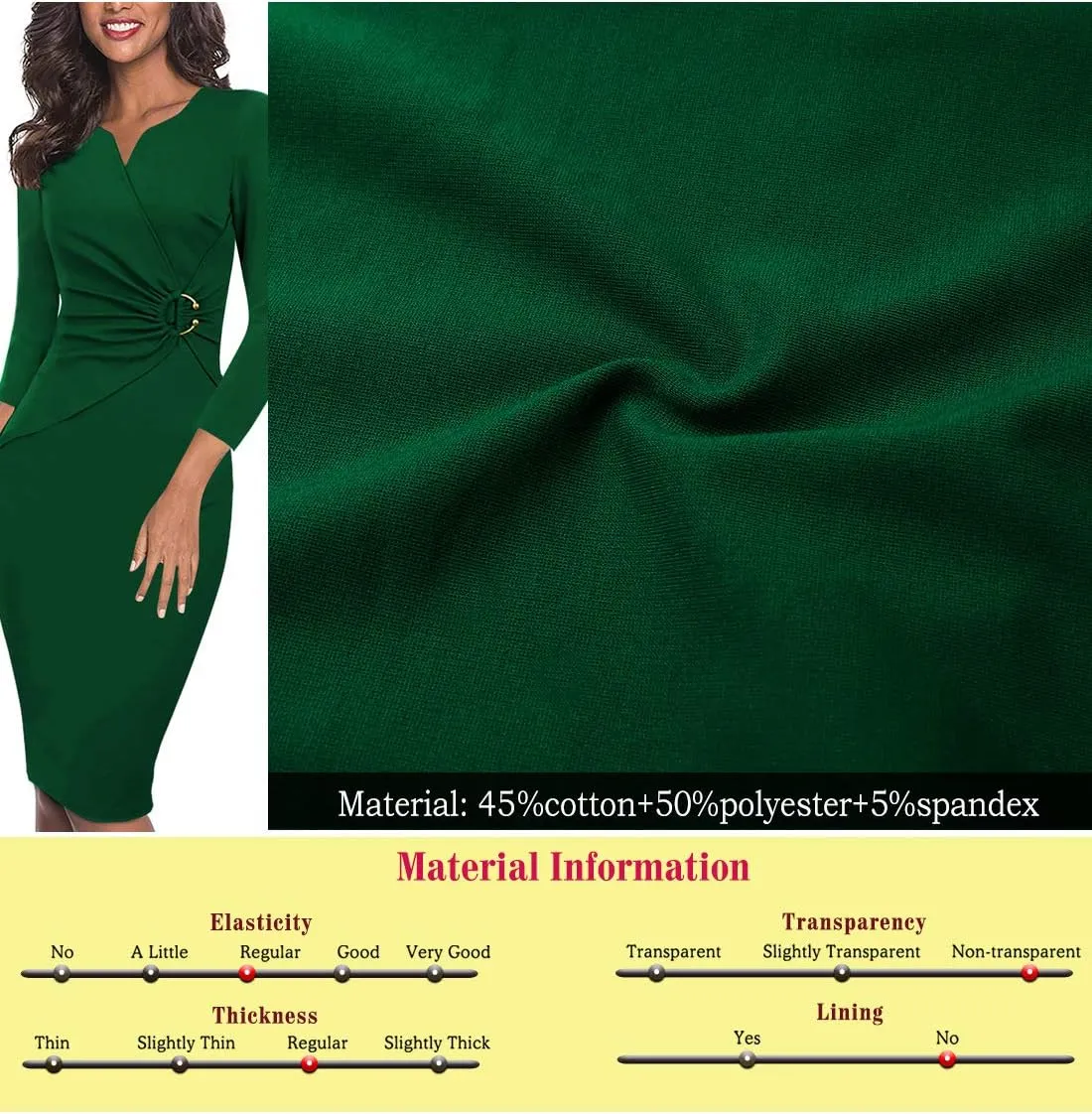 VFSHOW Womens Elegant Notch Neck Ruched Cocktail Party Work Office Business Church Bodycon Sheath Dress