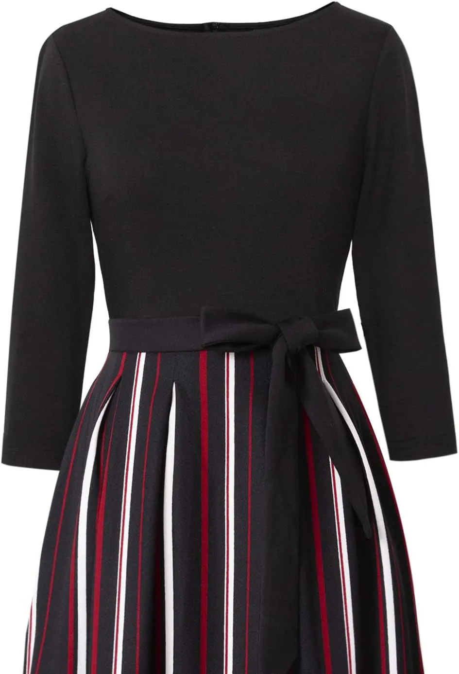 VFSHOW Womens Elegant Pockets Belted Work Business Office Casual Party Pleated A-Line Midi Dress