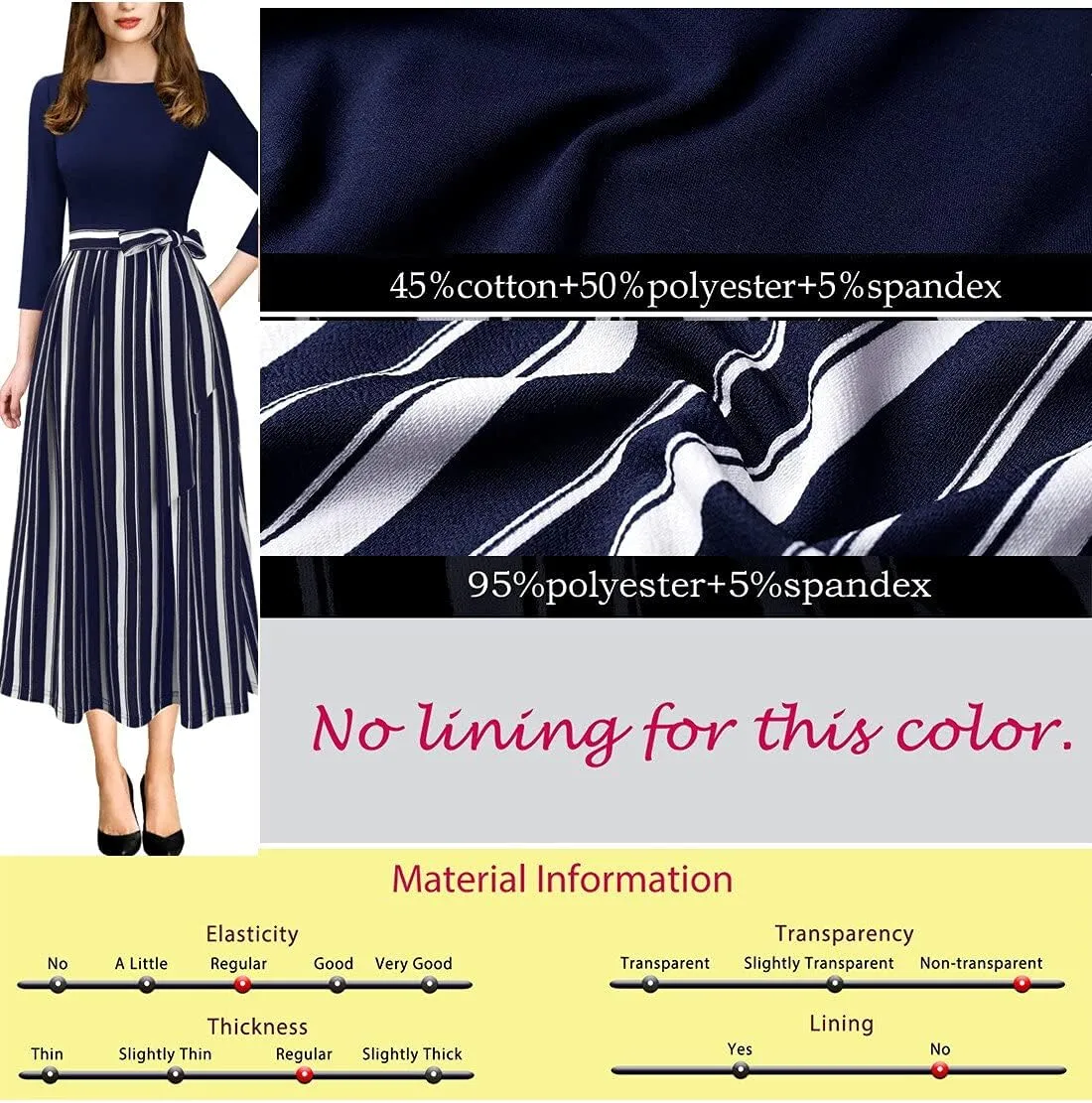 VFSHOW Womens Elegant Pockets Belted Work Business Office Casual Party Pleated A-Line Midi Dress