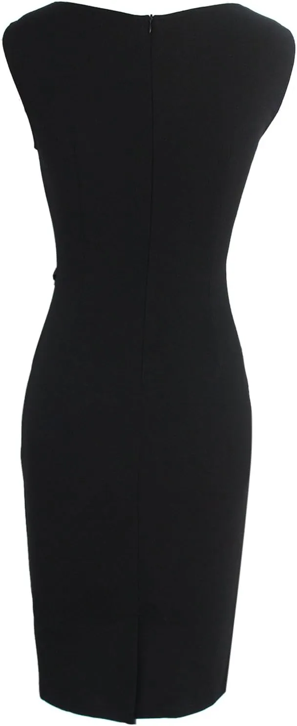 VFSHOW Womens Elegant Ruched Work Business Office Cocktail Party Sheath Dress