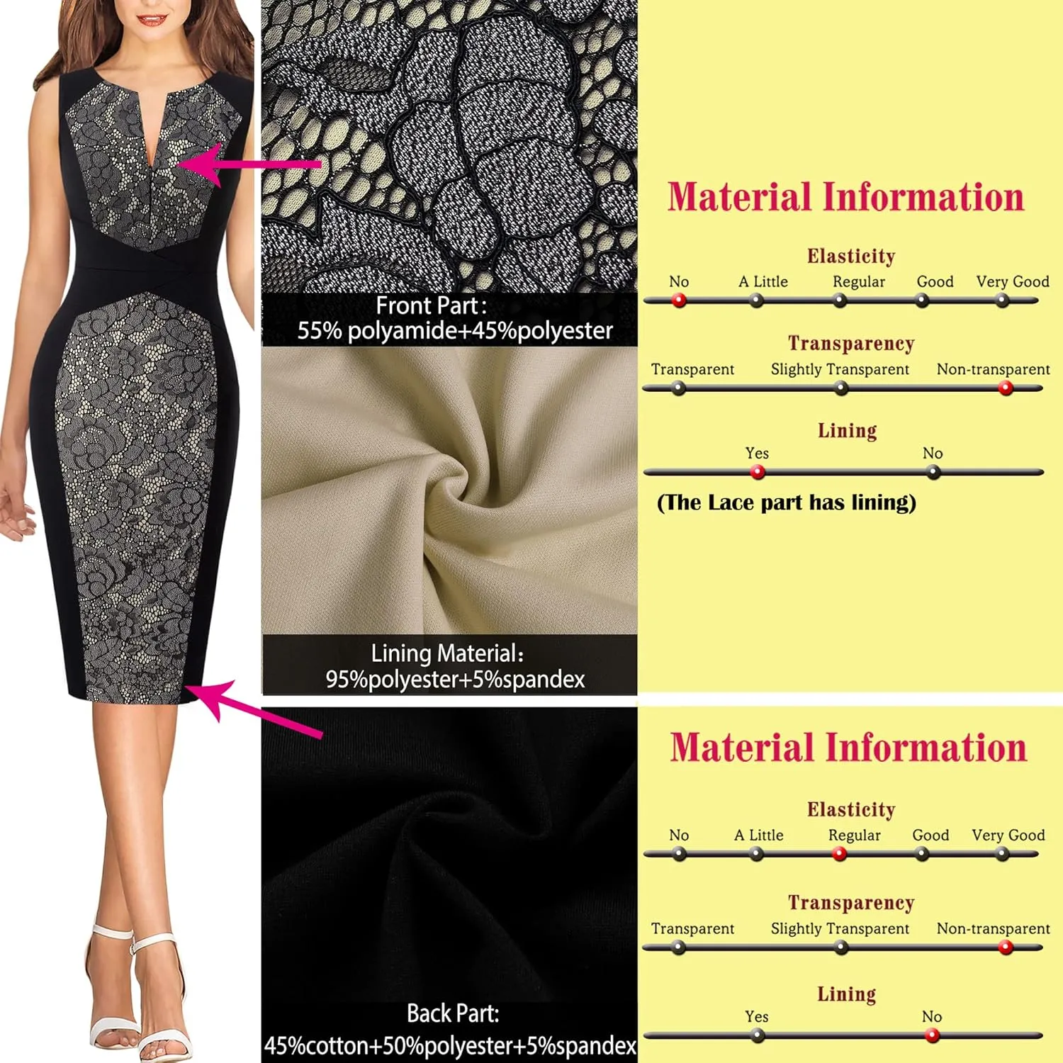 VFSHOW Womens Elegant Slim Front Zipper up Work Business Office Party Sheath Dress