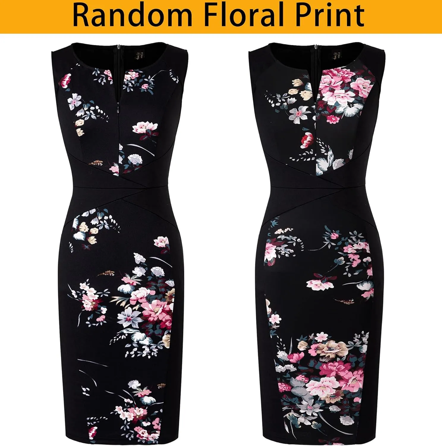 VFSHOW Womens Elegant Slim Front Zipper up Work Business Office Party Sheath Dress