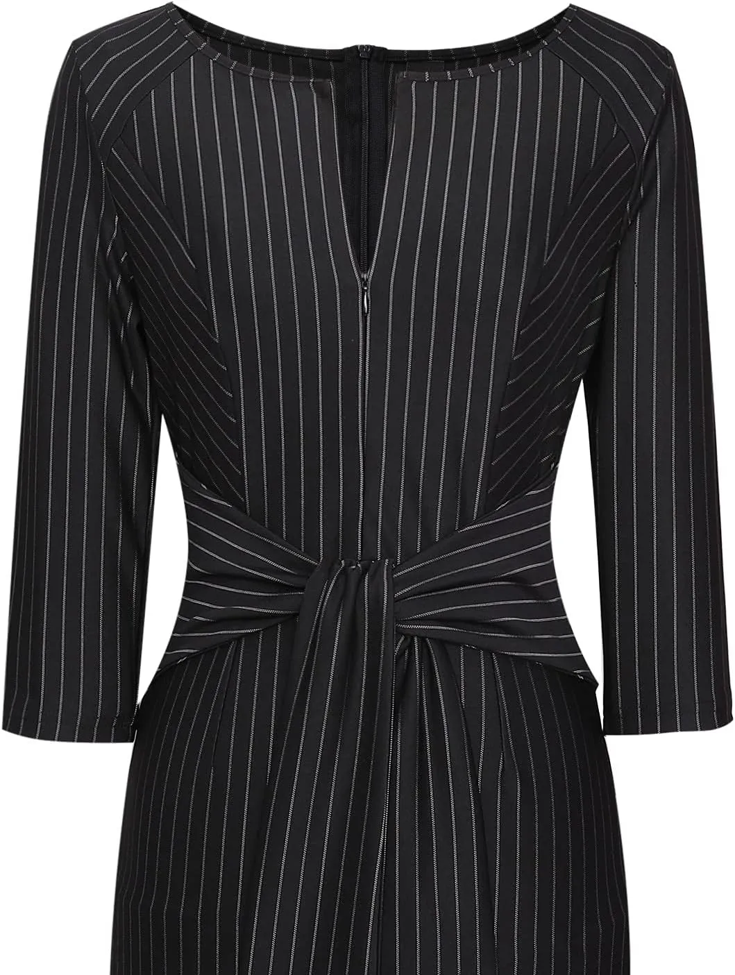VFSHOW Womens Front Zipper Tie Waist Bow Slim Work Business Office Party Bodycon Pencil Sheath Dress