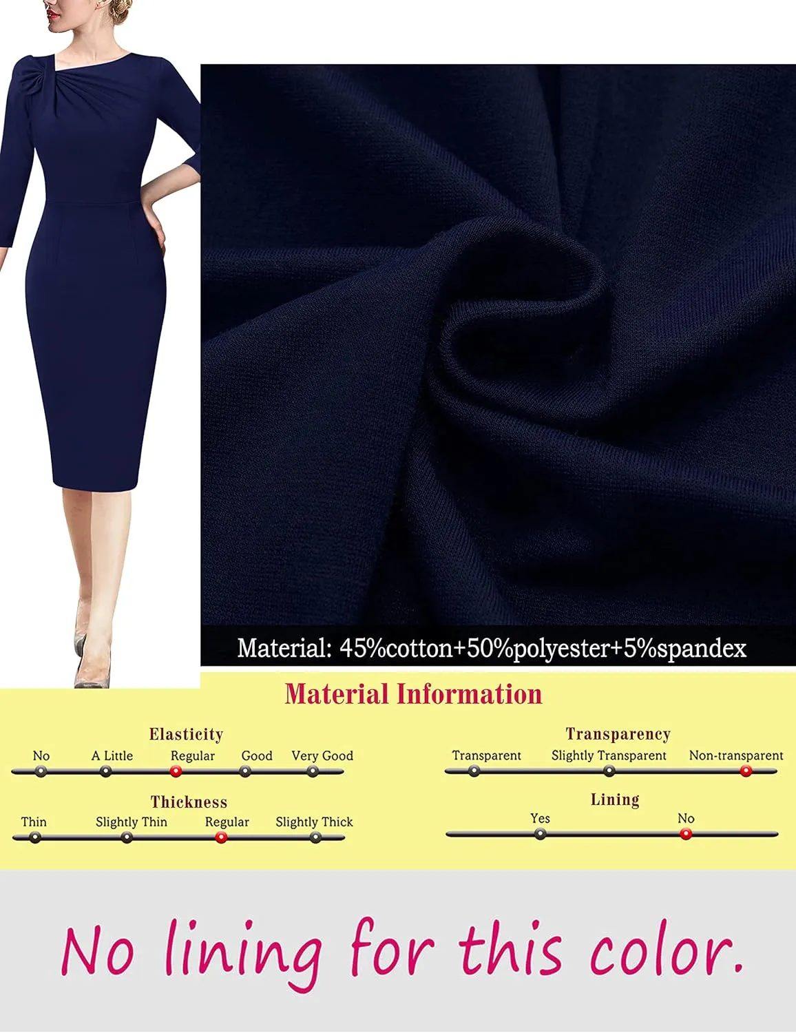 VFSHOW Womens Pleated Asymmetric Bow Neck Work Business Office Cocktail Party Pencil Sheath Dress