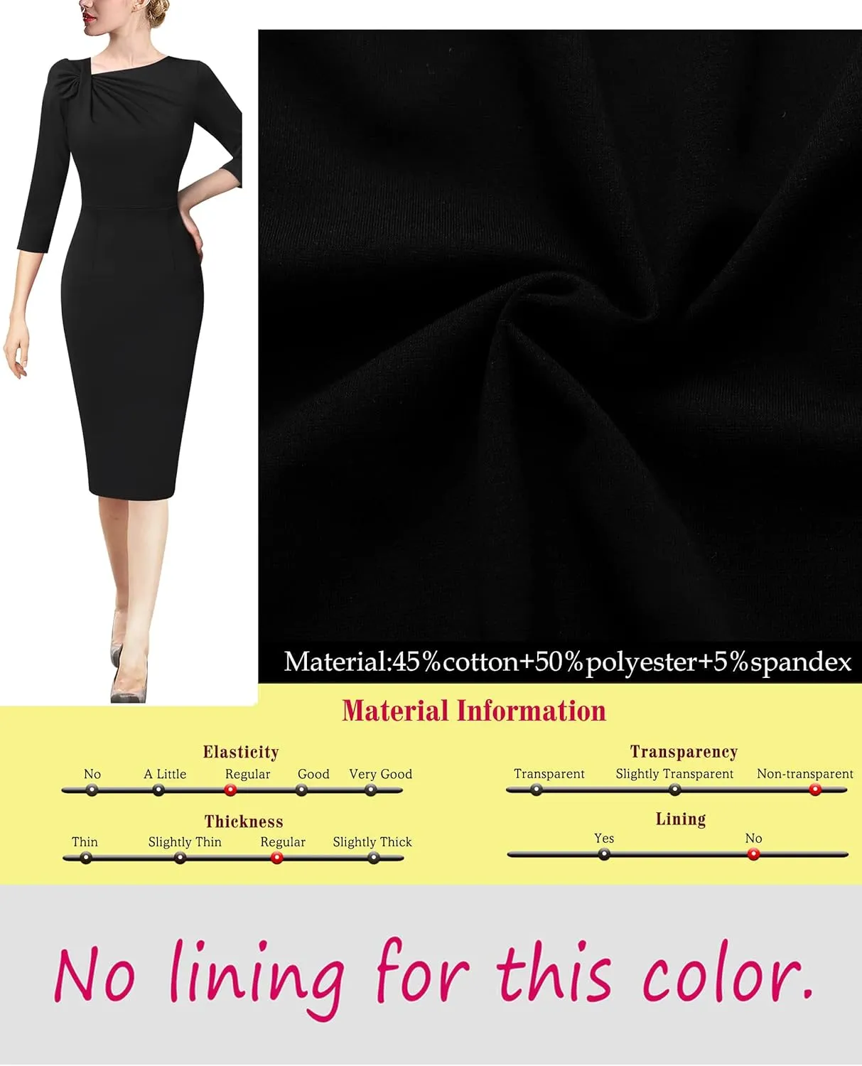 VFSHOW Womens Pleated Asymmetric Bow Neck Work Business Office Cocktail Party Pencil Sheath Dress