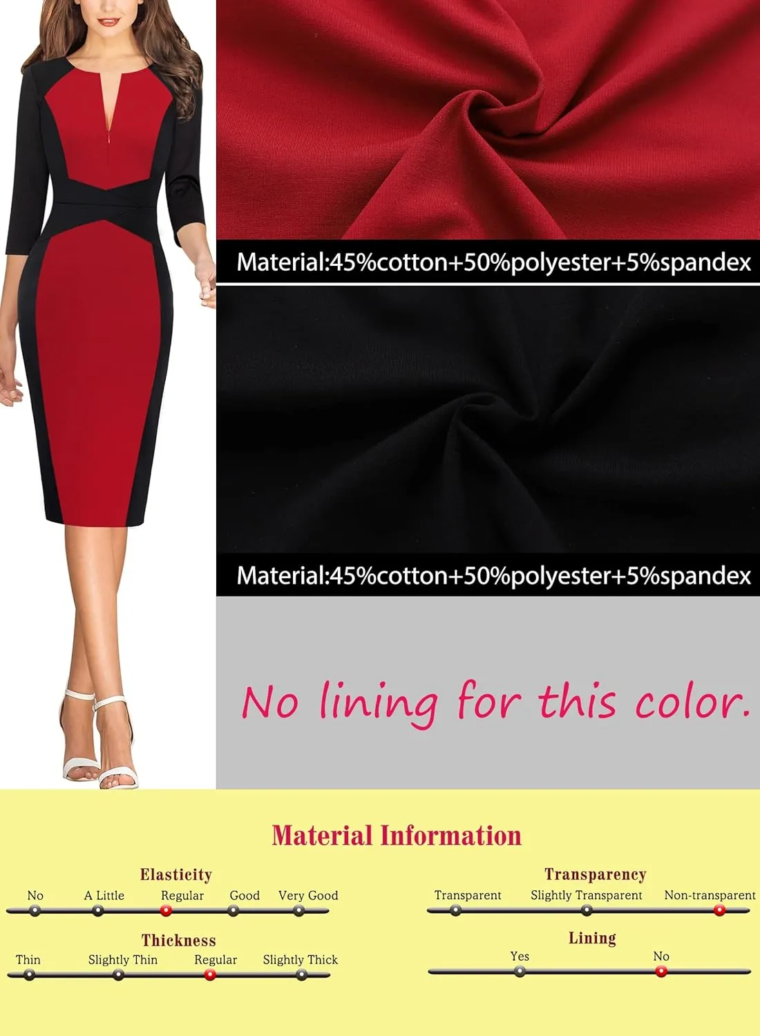 VFSHOW Womens Slim Zipper Up Work Business Office Party Bodycon Pencil Sheath Dress