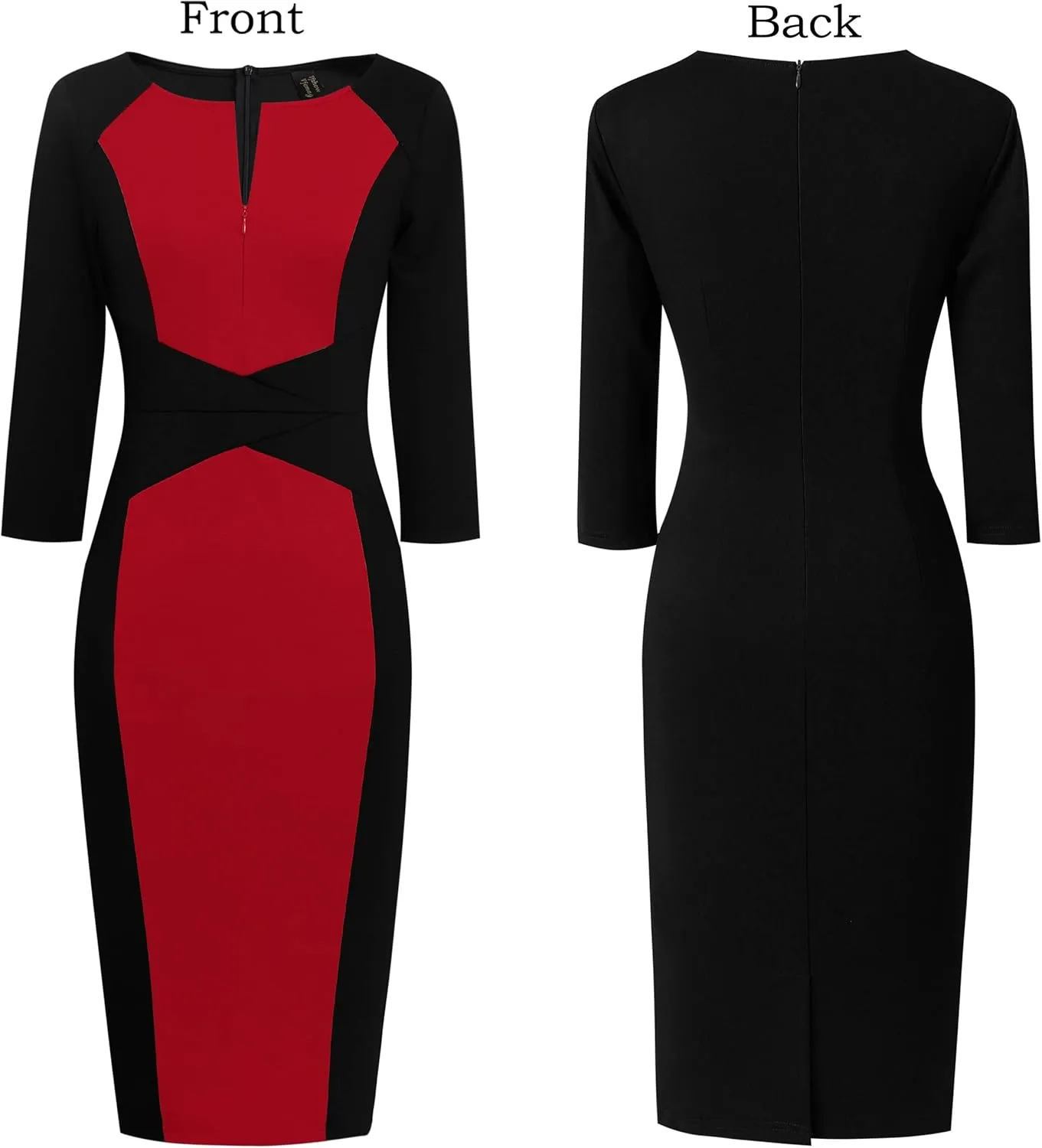 VFSHOW Womens Slim Zipper Up Work Business Office Party Bodycon Pencil Sheath Dress