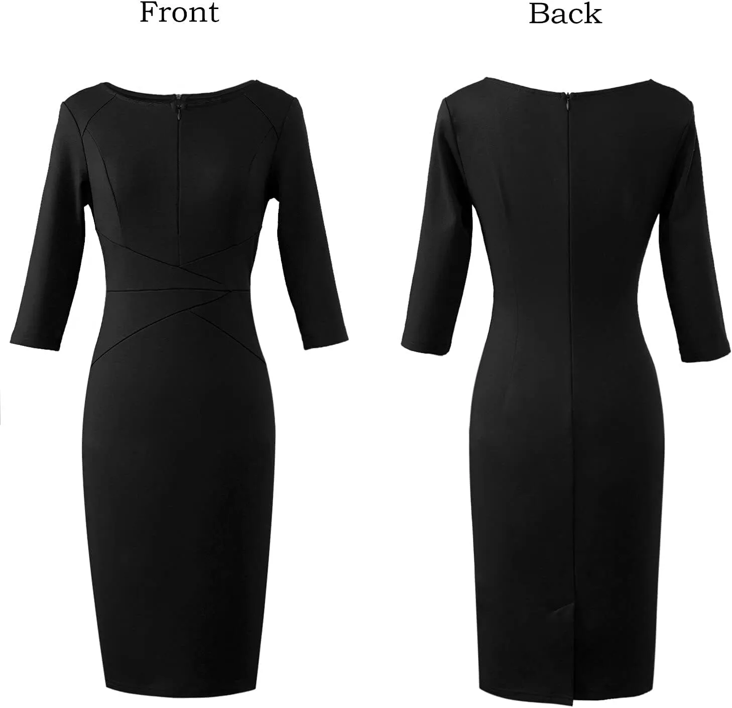 VFSHOW Womens Slim Zipper Up Work Business Office Party Bodycon Pencil Sheath Dress