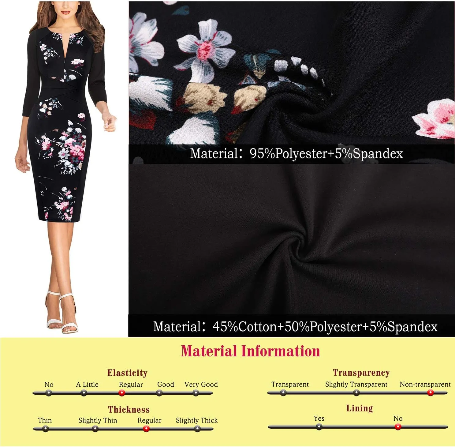 VFSHOW Womens Slim Zipper Up Work Business Office Party Bodycon Pencil Sheath Dress