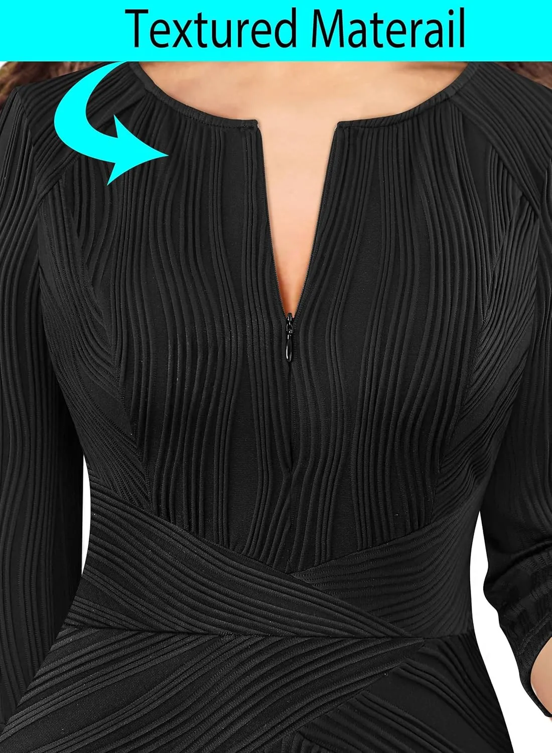VFSHOW Womens Slim Zipper Up Work Business Office Party Bodycon Pencil Sheath Dress