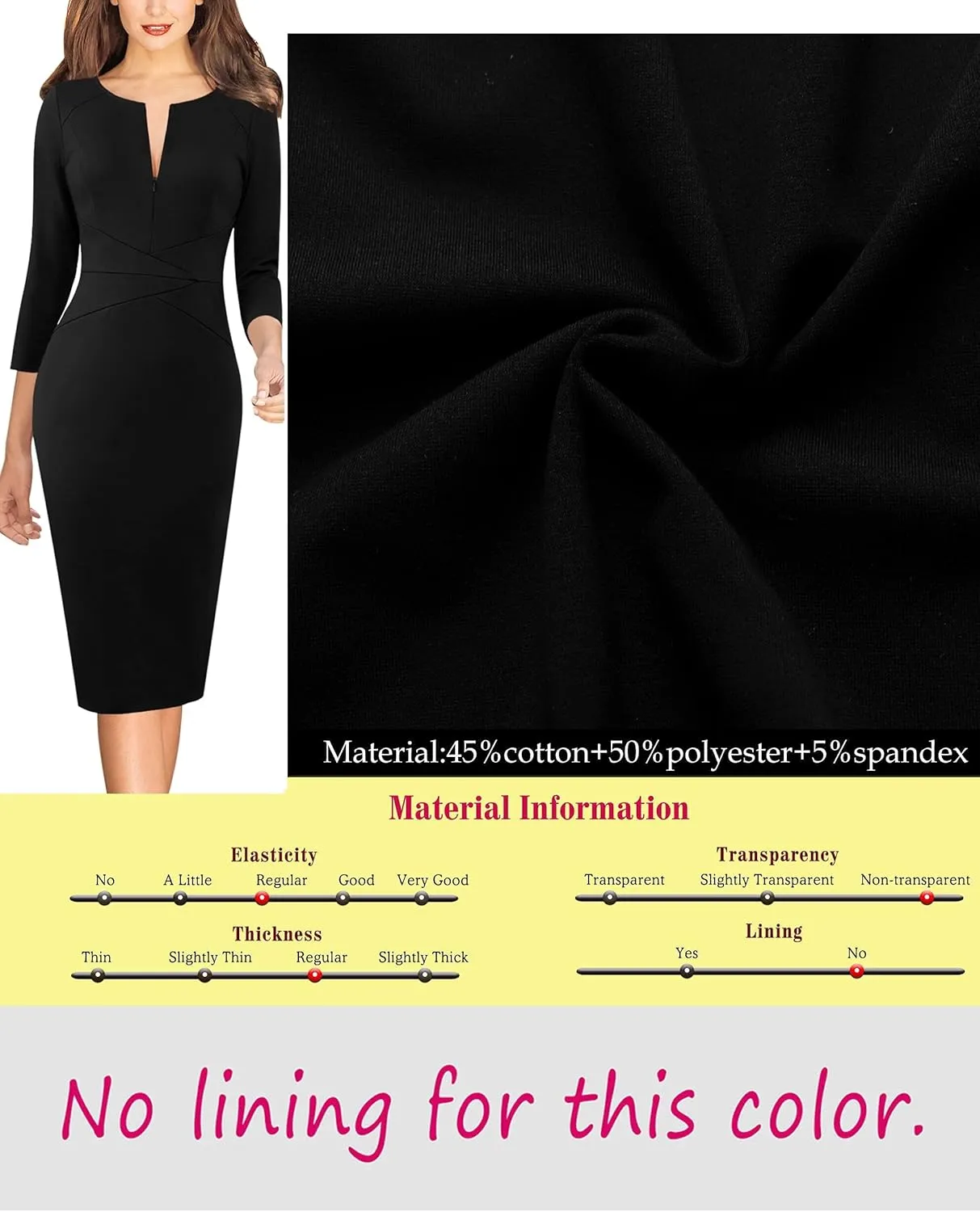 VFSHOW Womens Slim Zipper Up Work Business Office Party Bodycon Pencil Sheath Dress